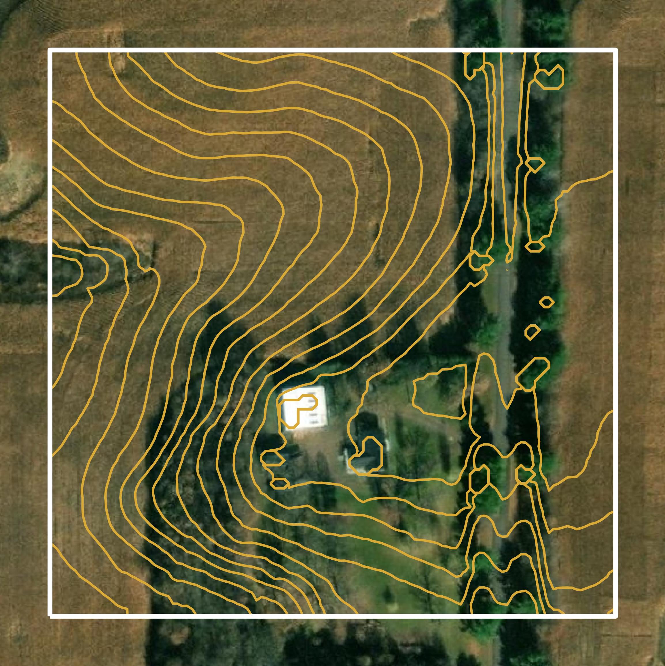 This image shows a contour map in Jackson County created using GIS data in Equator.
