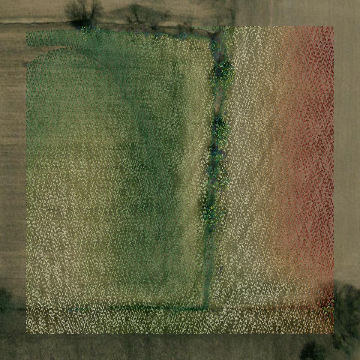 This image shows a LiDAR point cloud in Jefferson County created using GIS data in Equator.