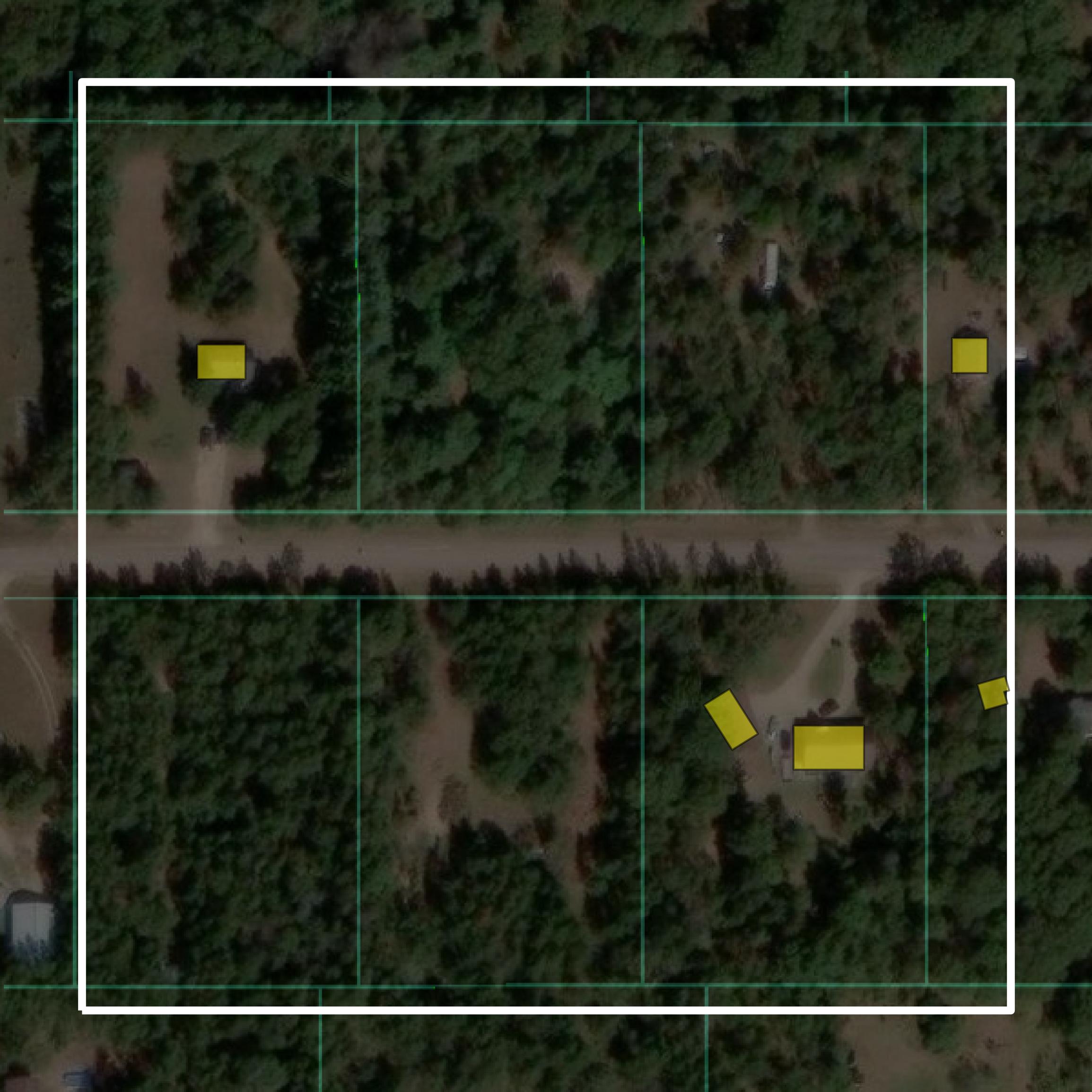 This image shows parcel and building data in Juneau County created using GIS data in Equator.