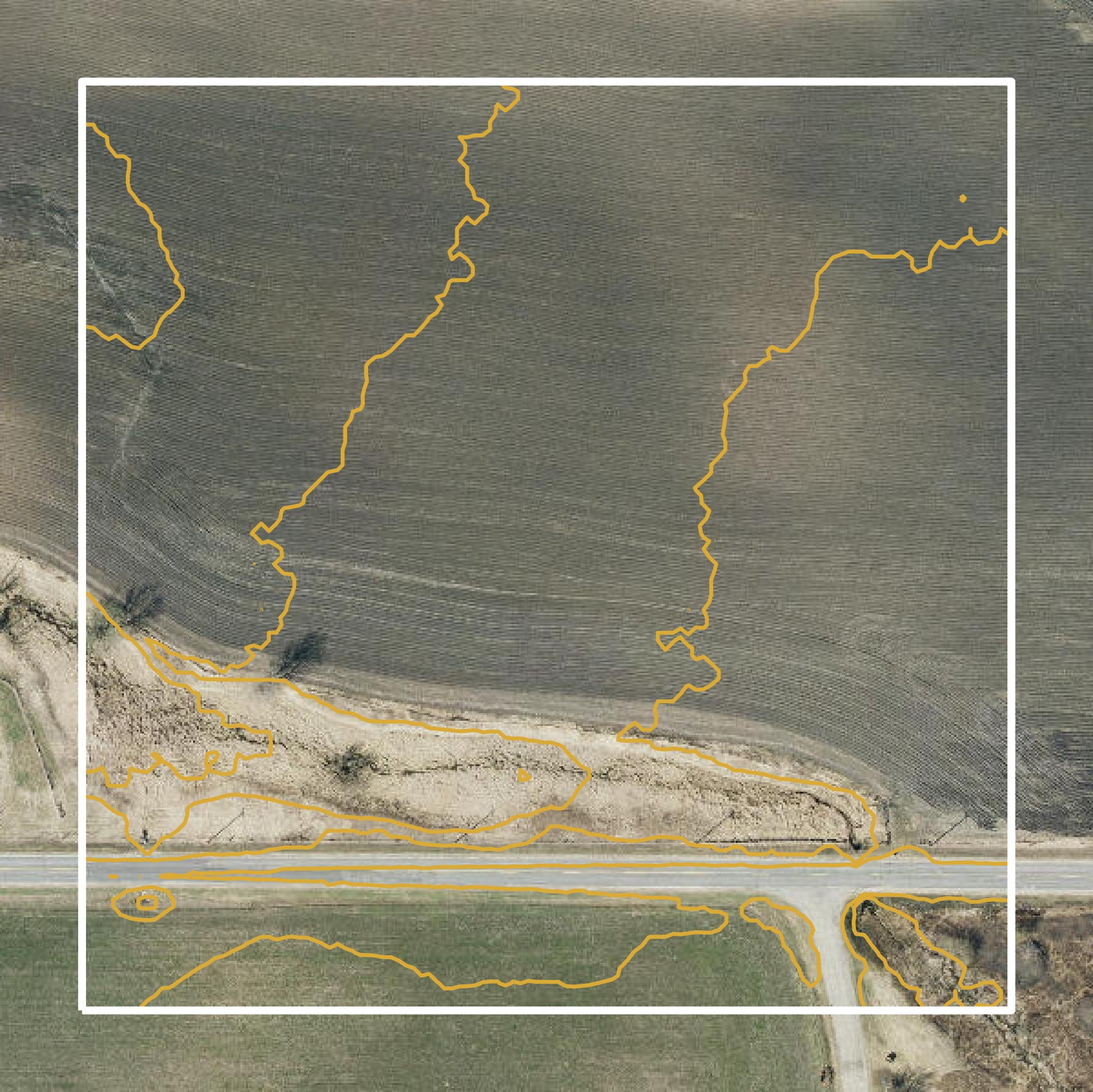 This image shows a contour map in La Crosse County created using GIS data in Equator.
