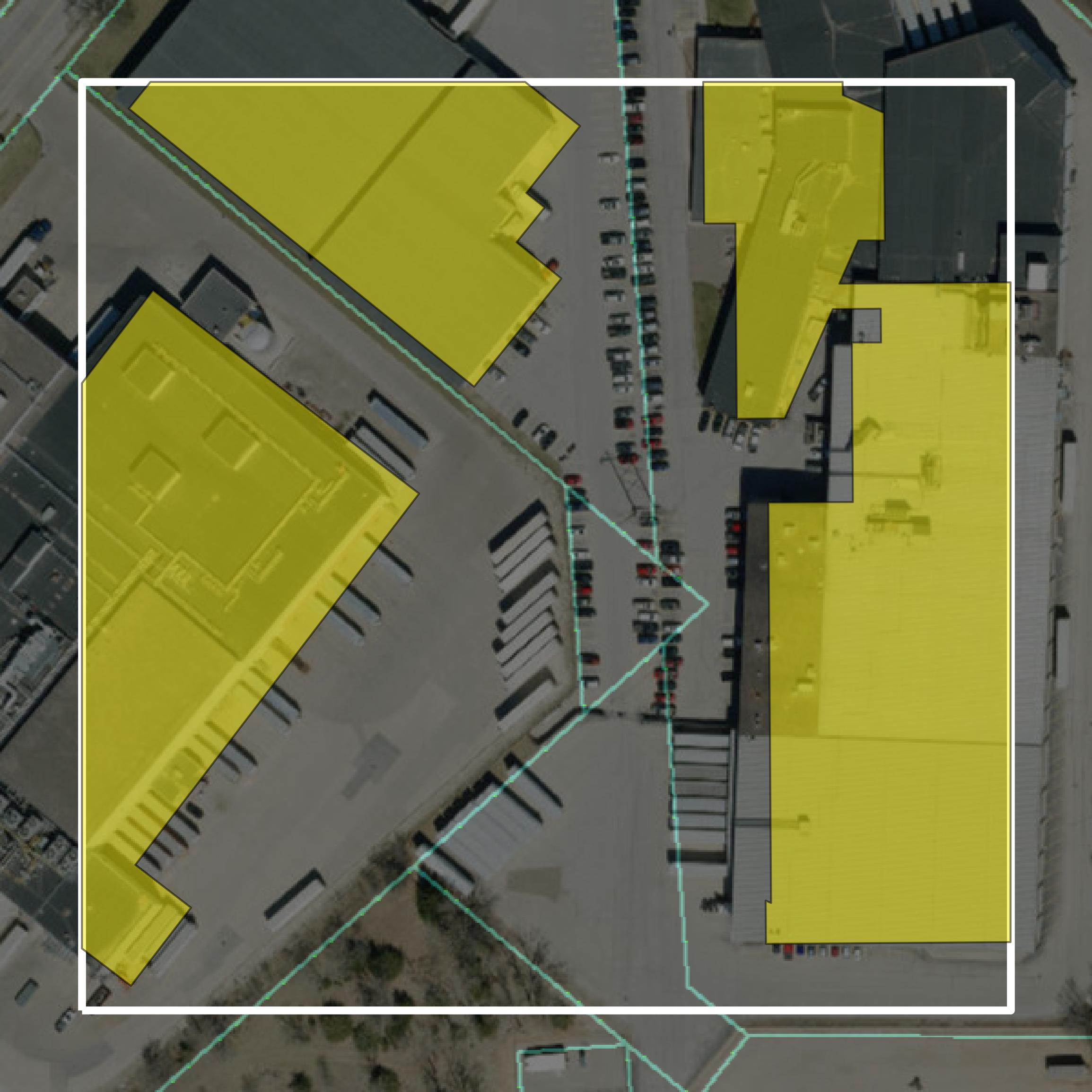 This image shows parcel and building data in La Crosse County created using GIS data in Equator.