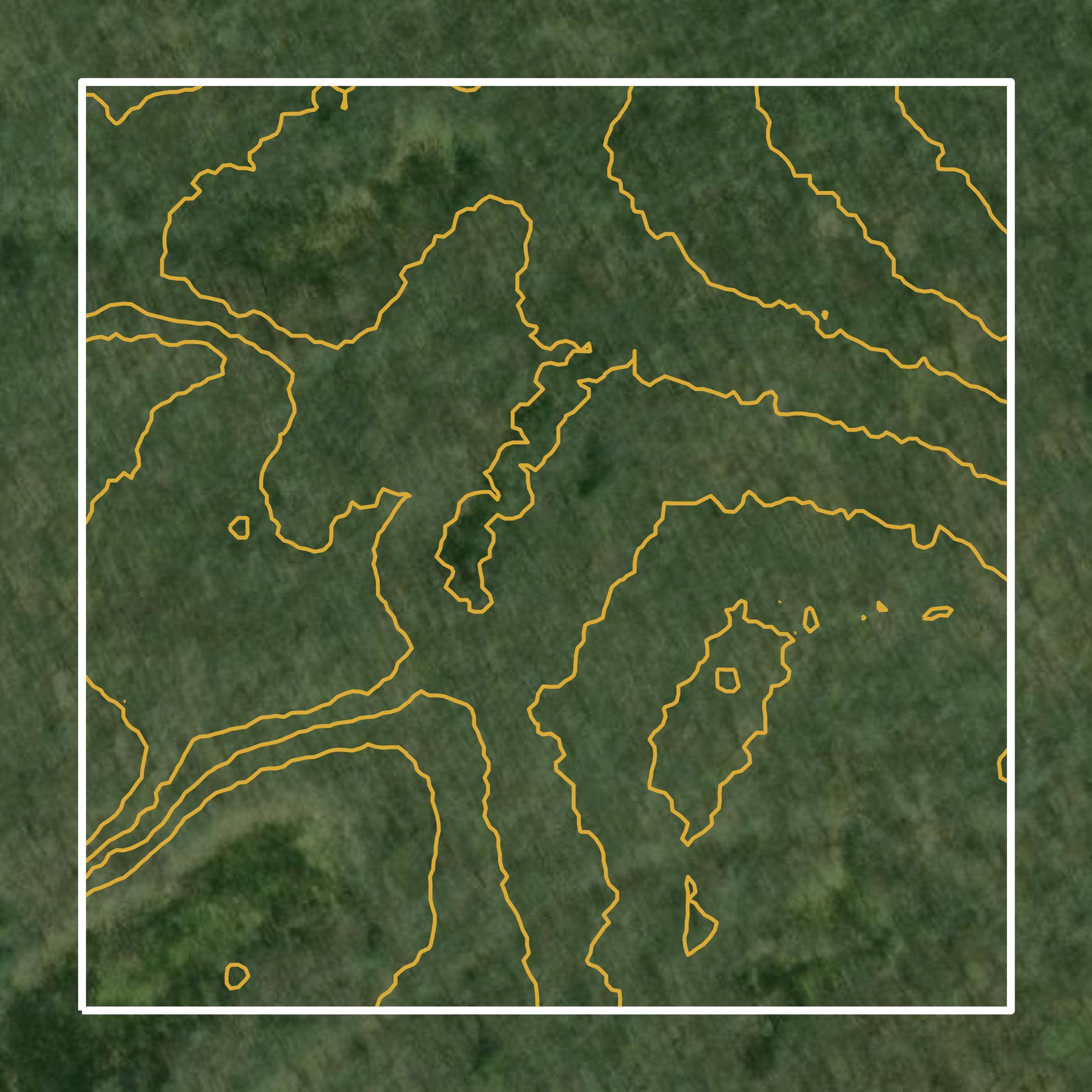 This image shows a contour map in Lincoln County created using GIS data in Equator.