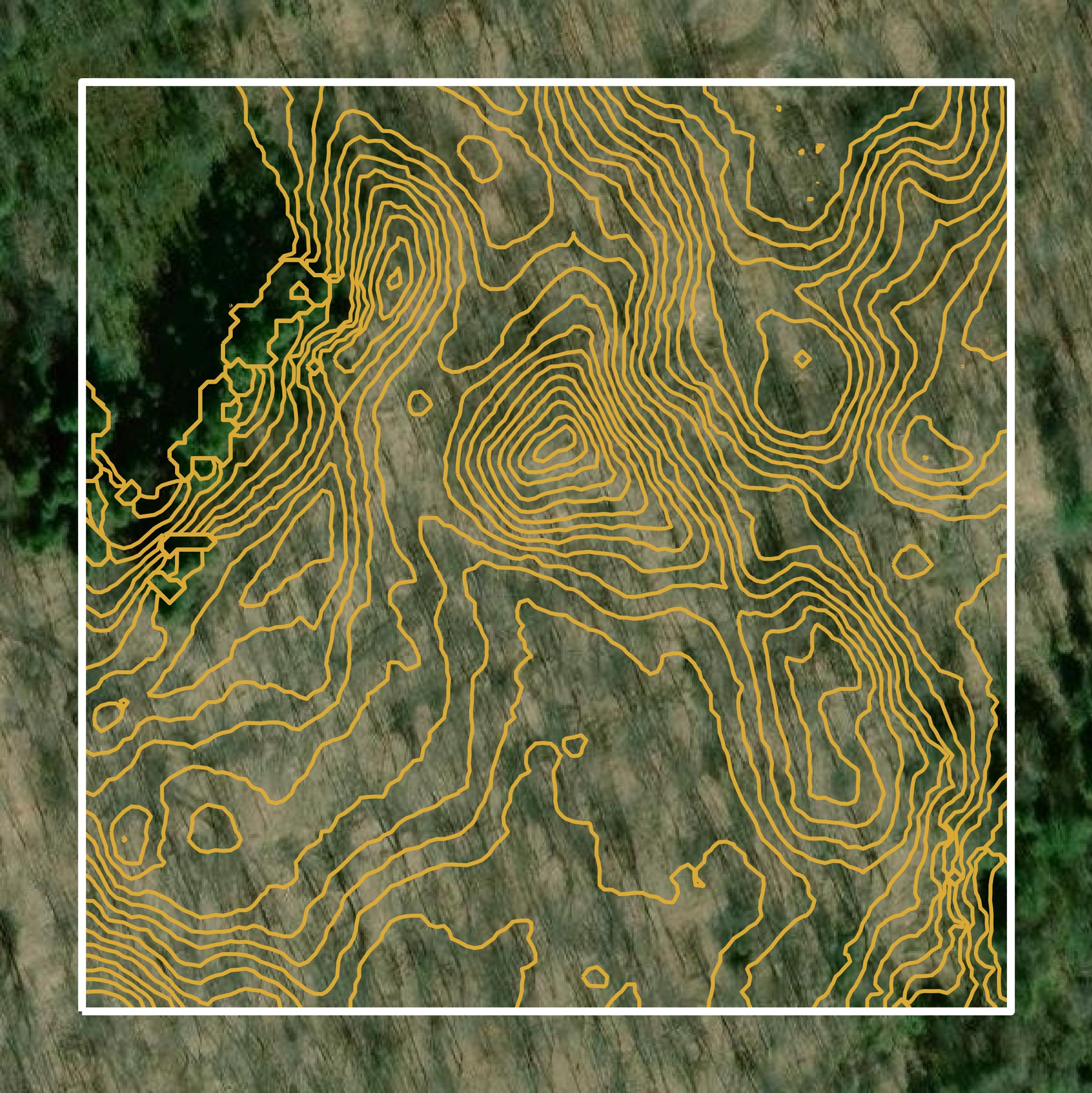 This image shows a contour map in Lincoln County created using GIS data in Equator.