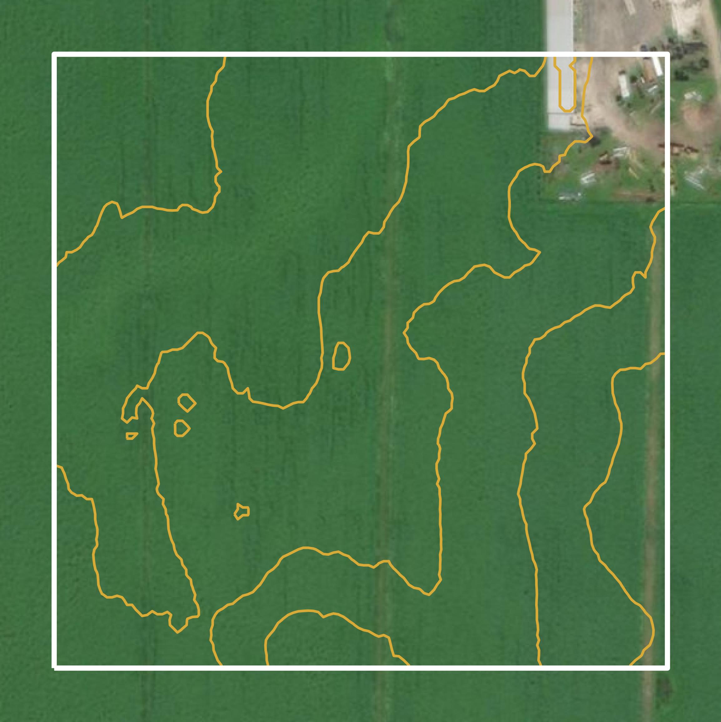This image shows a contour map in Manitowoc County created using GIS data in Equator.