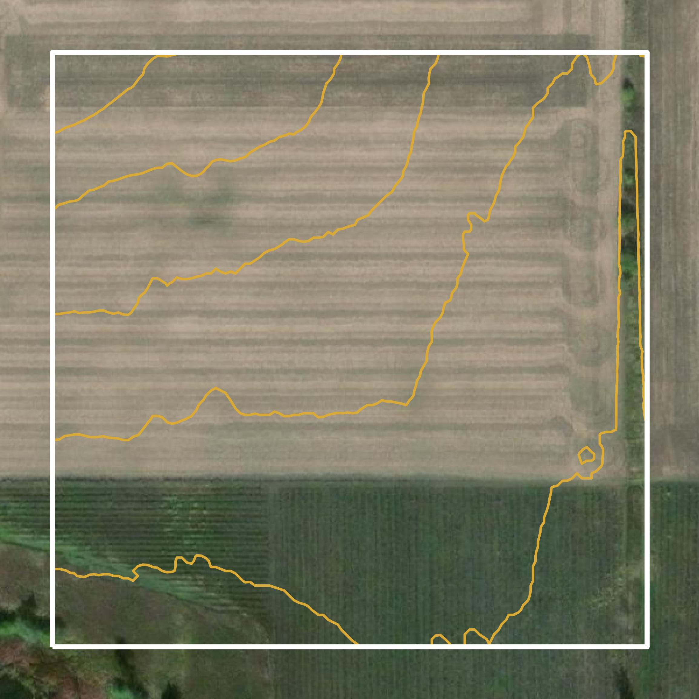 This image shows a contour map in Manitowoc County created using GIS data in Equator.