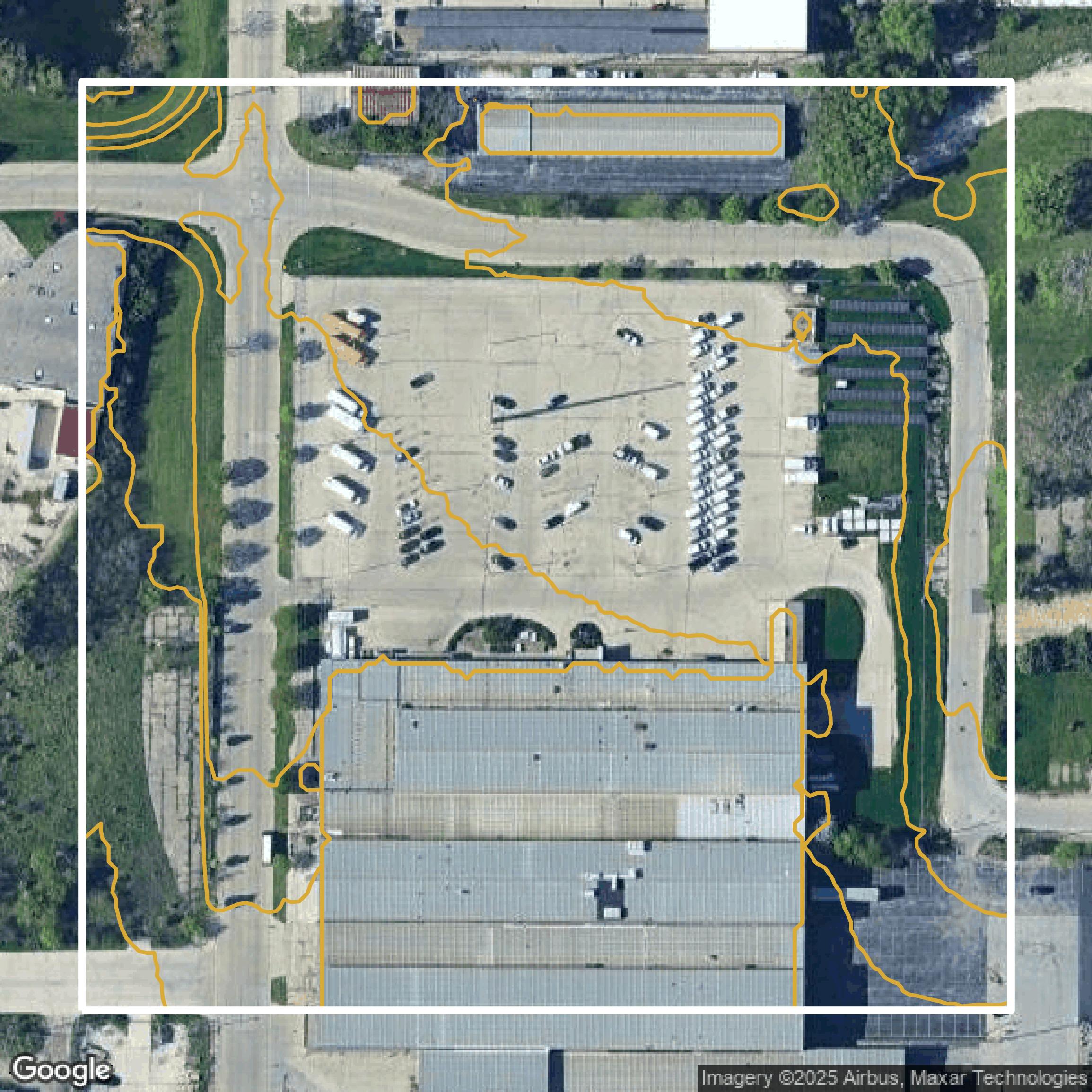 This image shows a contour map in Milwaukee County created using GIS data in Equator.