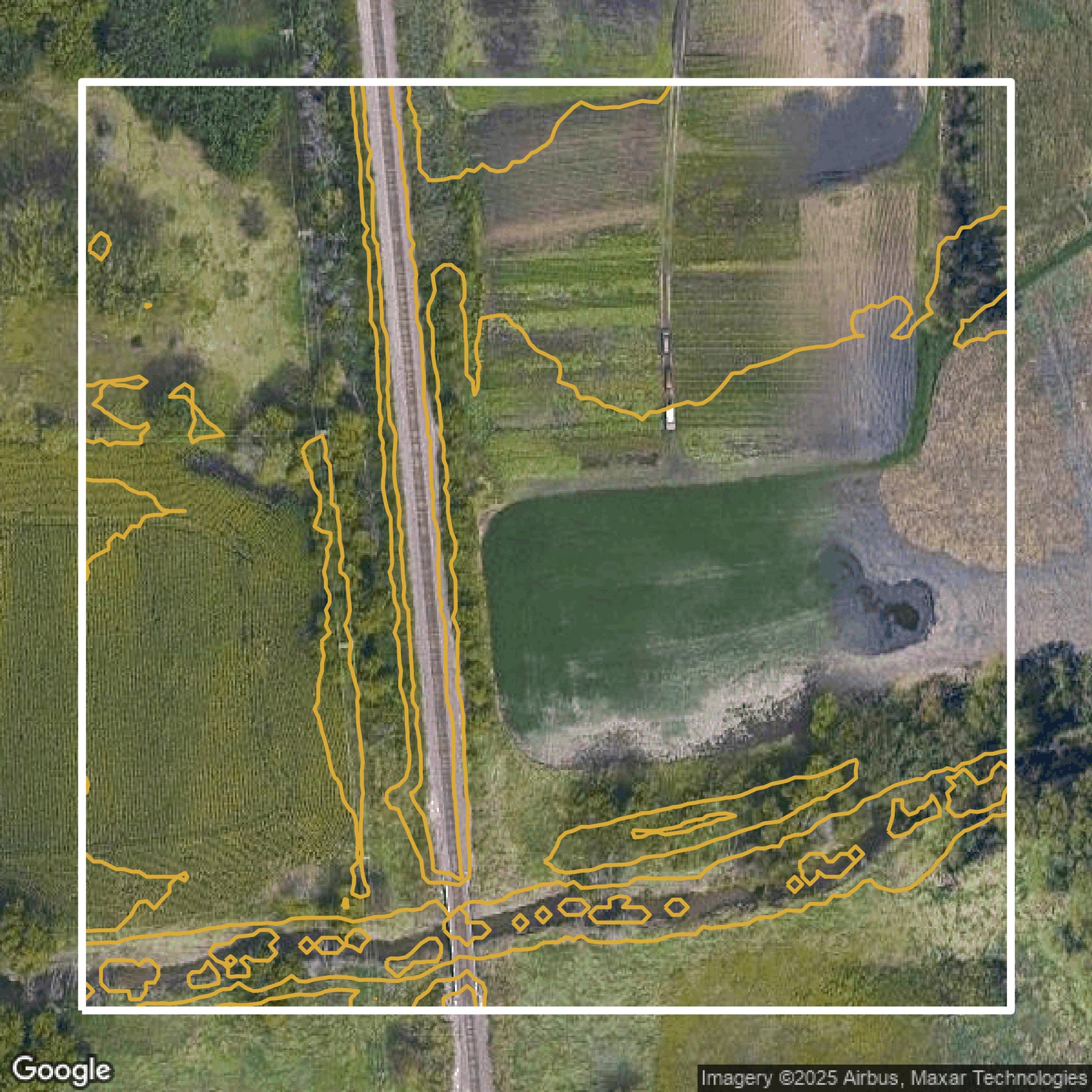 This image shows a contour map in Milwaukee County created using GIS data in Equator.