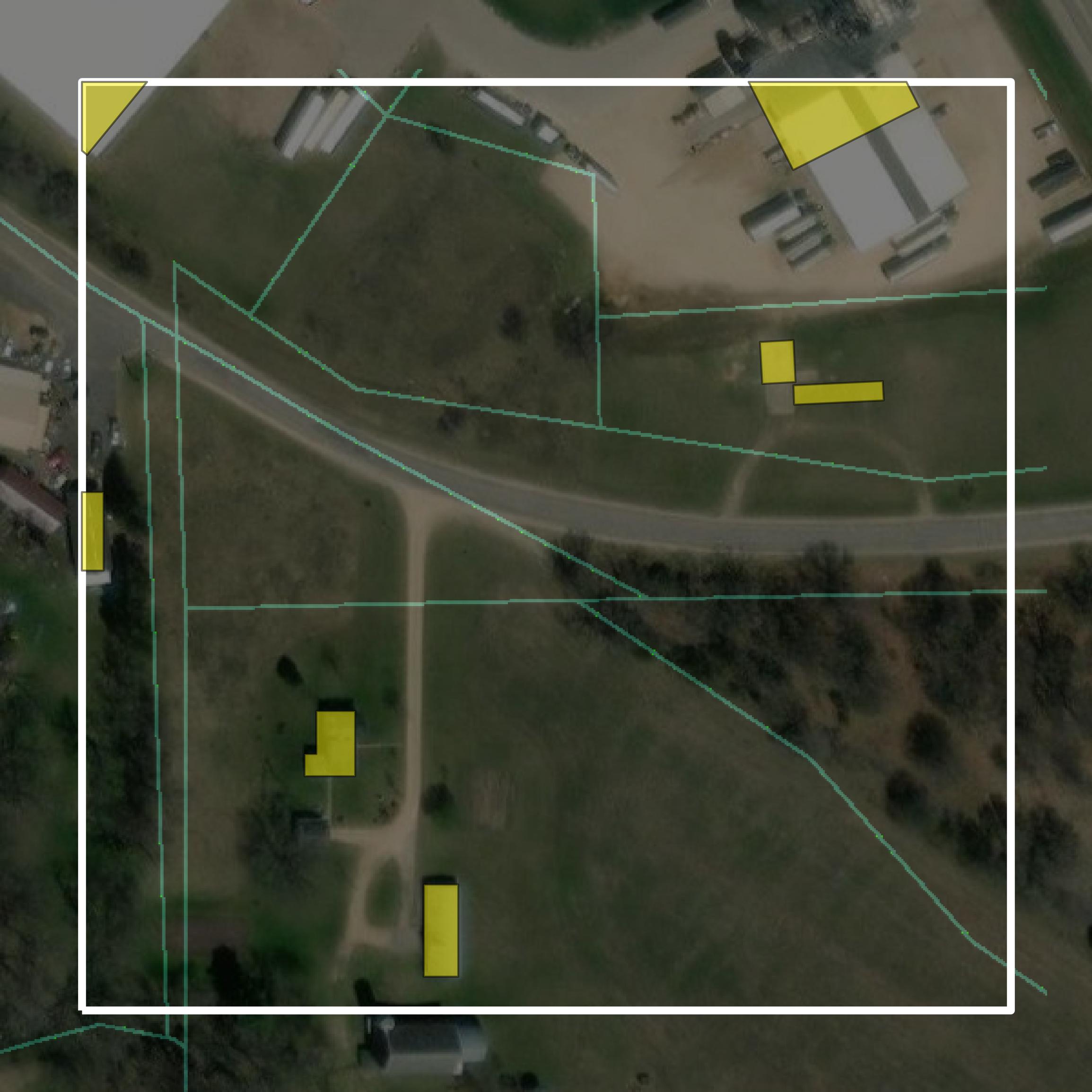 This image shows parcel and building data in Monroe County created using GIS data in Equator.