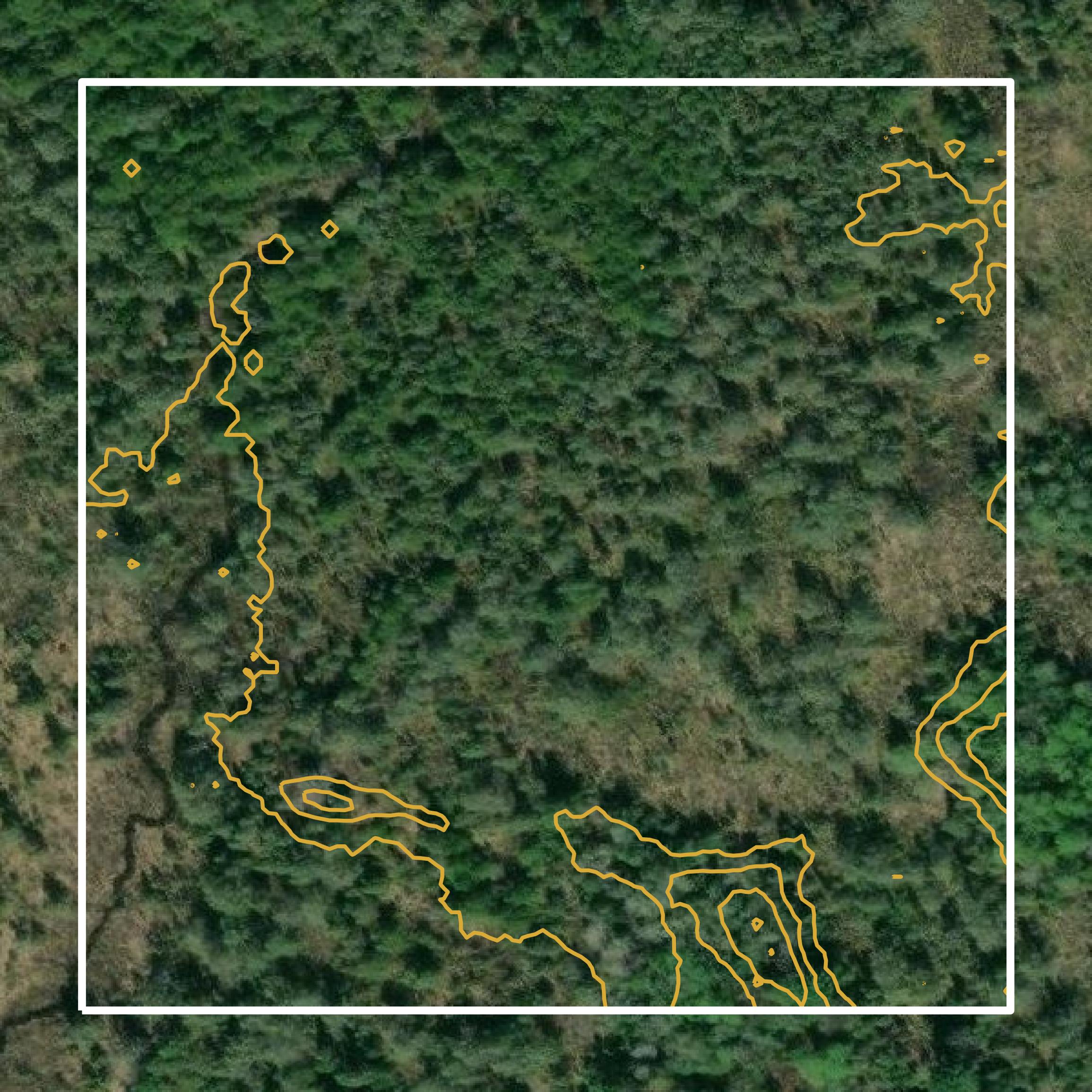 This image shows a contour map in Oneida County created using GIS data in Equator.