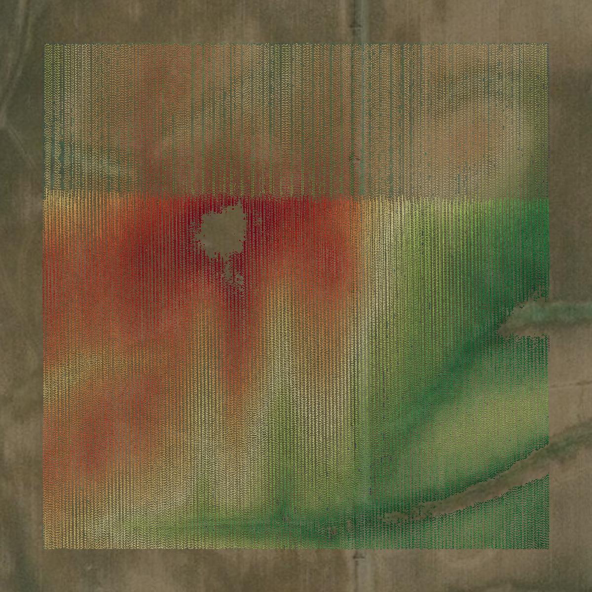 This image shows a LiDAR point cloud in Outagamie County created using GIS data in Equator.