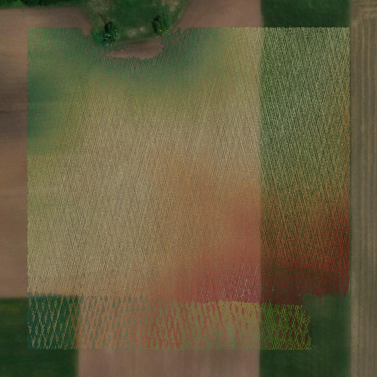 This image shows a LiDAR point cloud in Pepin County created using GIS data in Equator.