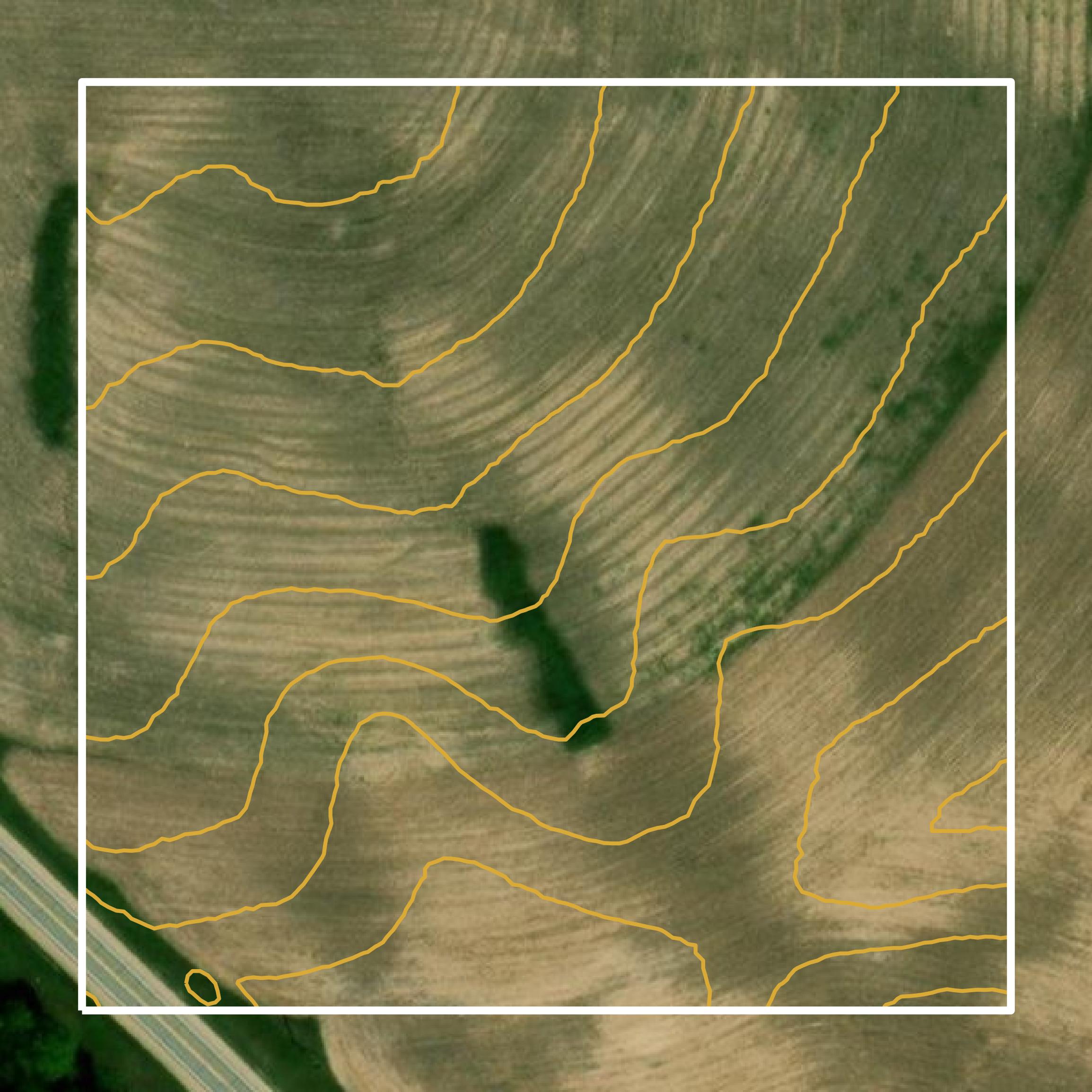 This image shows a contour map in Pierce County created using GIS data in Equator.
