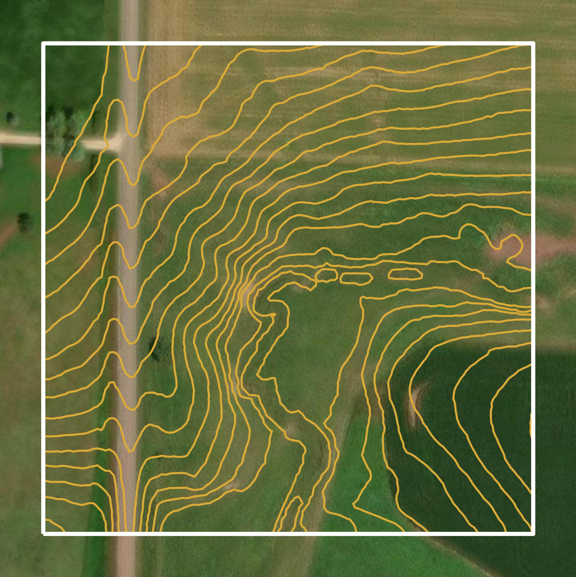 This image shows a contour map in Pierce County created using GIS data in Equator.