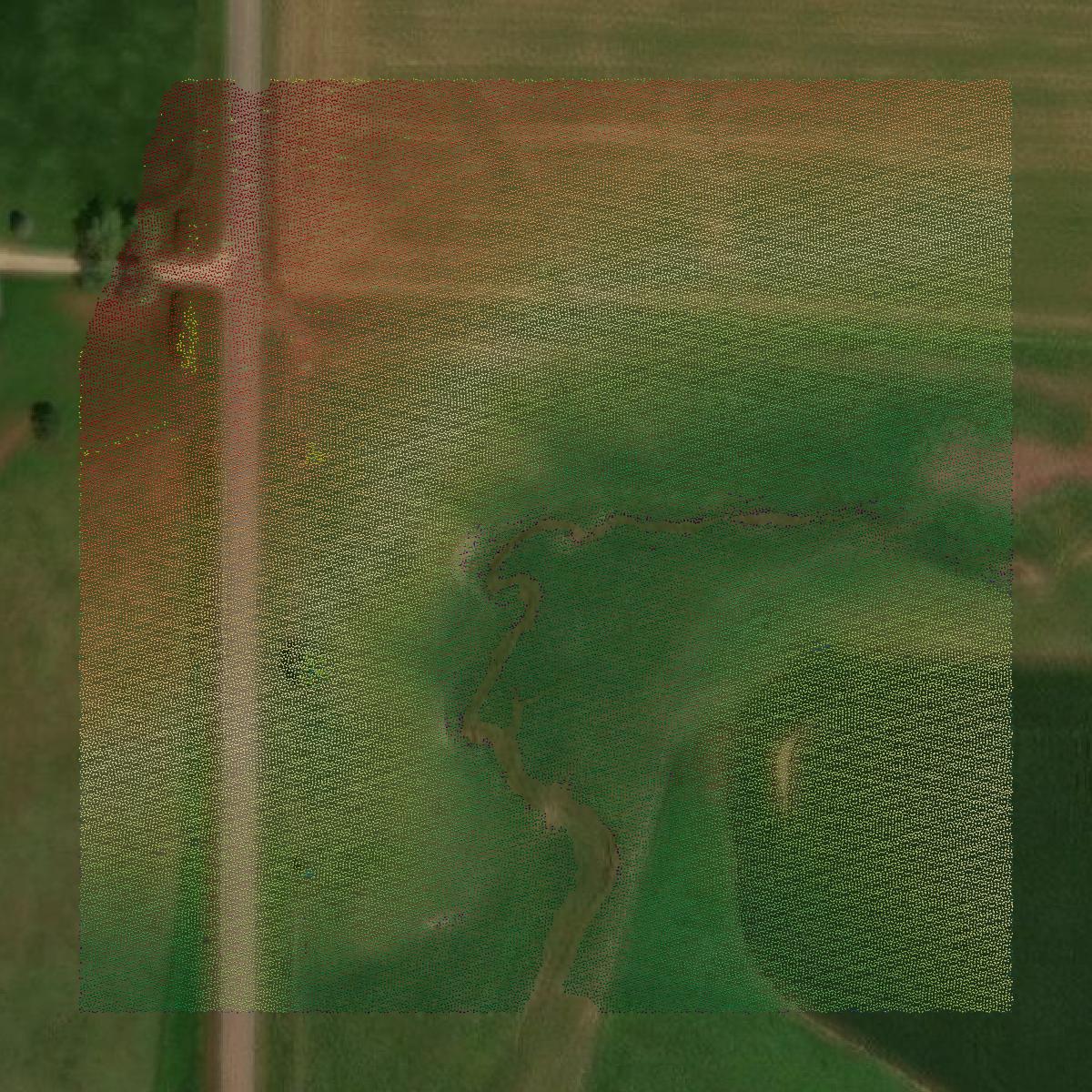 This image shows a LiDAR point cloud in Pierce County created using GIS data in Equator.