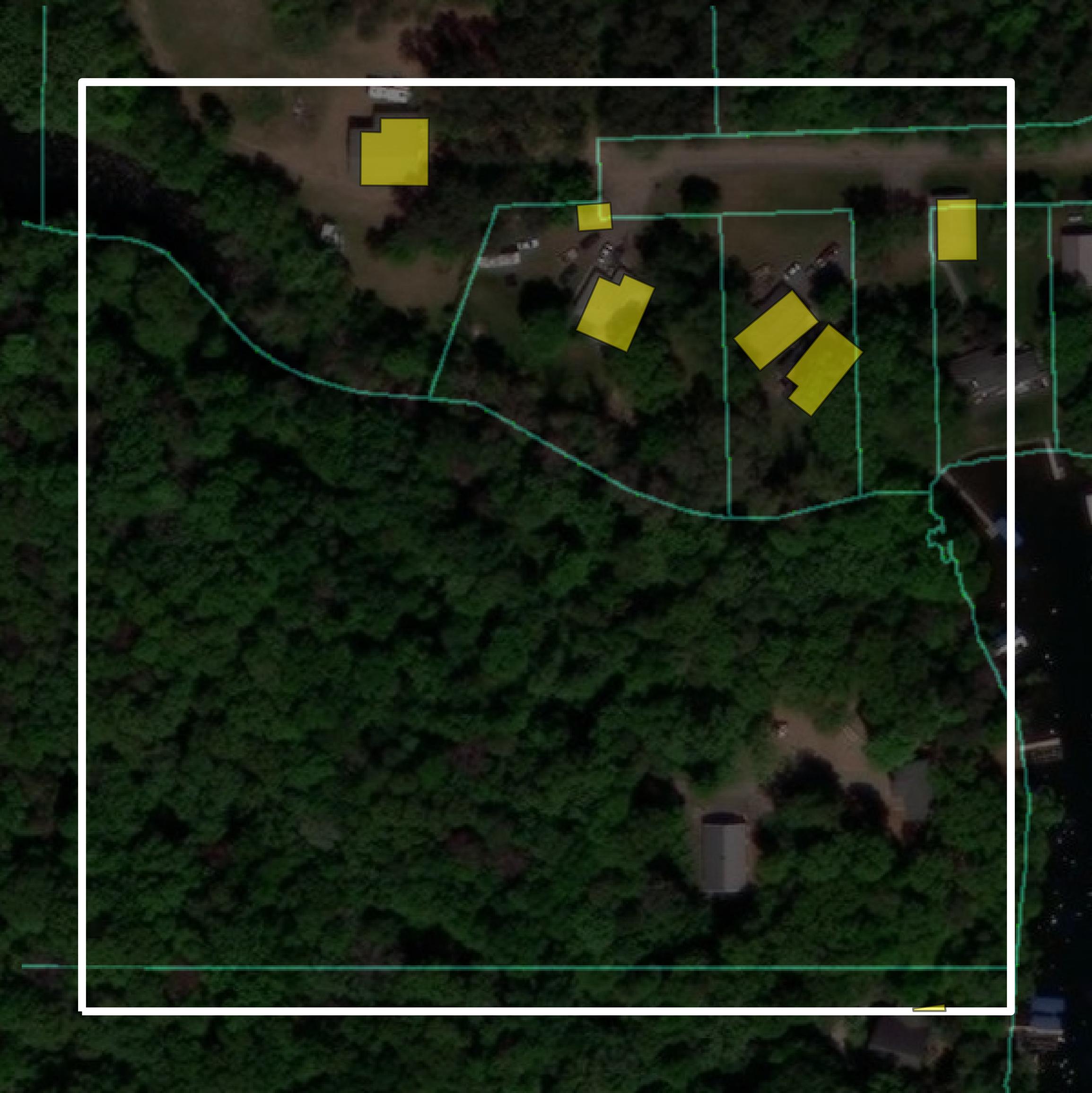 This image shows parcel and building data in Polk County created using GIS data in Equator.