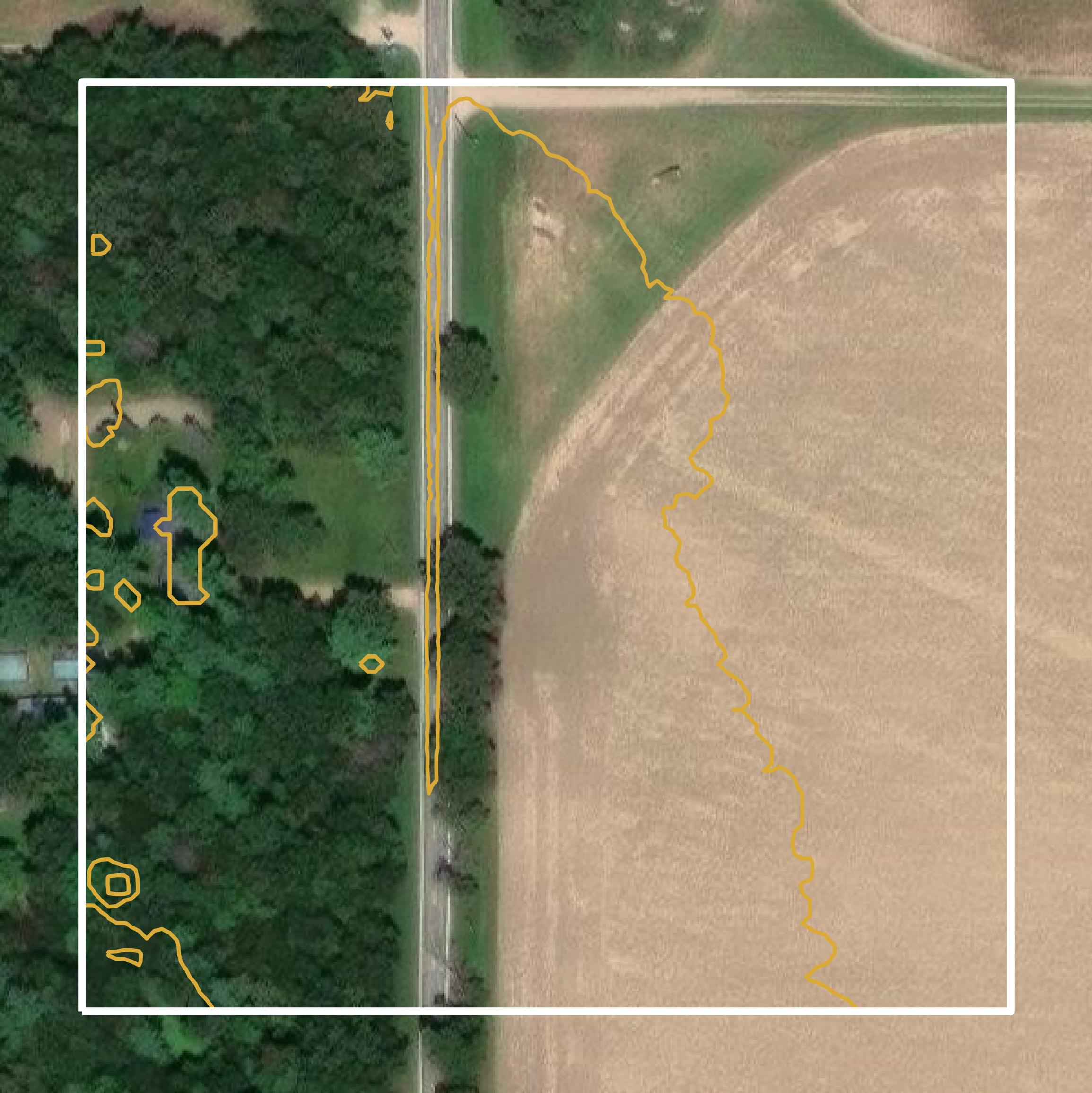 This image shows a contour map in Portage County created using GIS data in Equator.