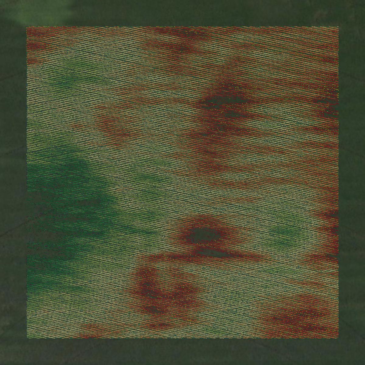 This image shows a LiDAR point cloud in Portage County created using GIS data in Equator.