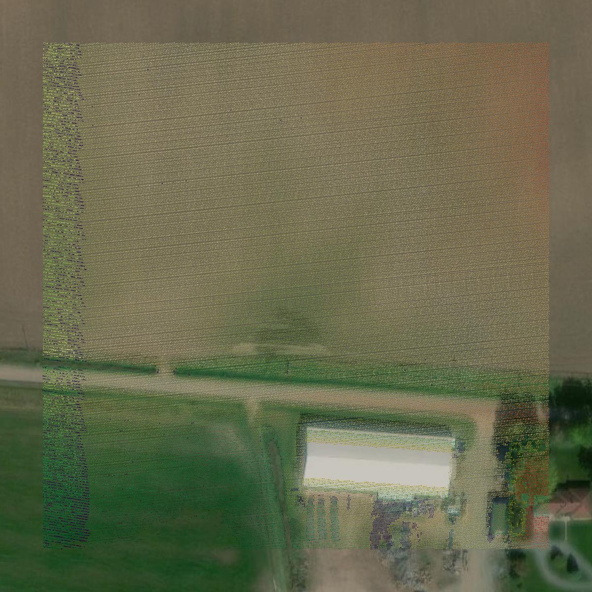 This image shows a LiDAR point cloud in Portage County created using GIS data in Equator.