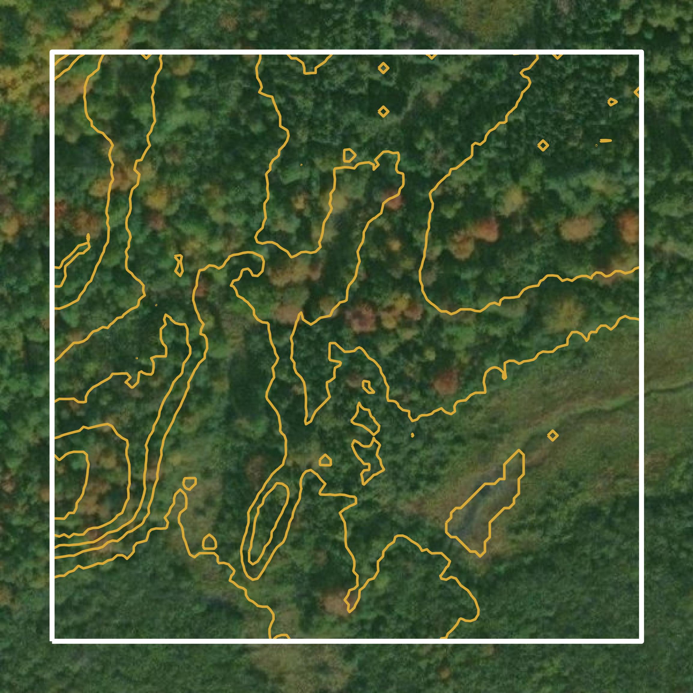 This image shows a contour map in Price County created using GIS data in Equator.
