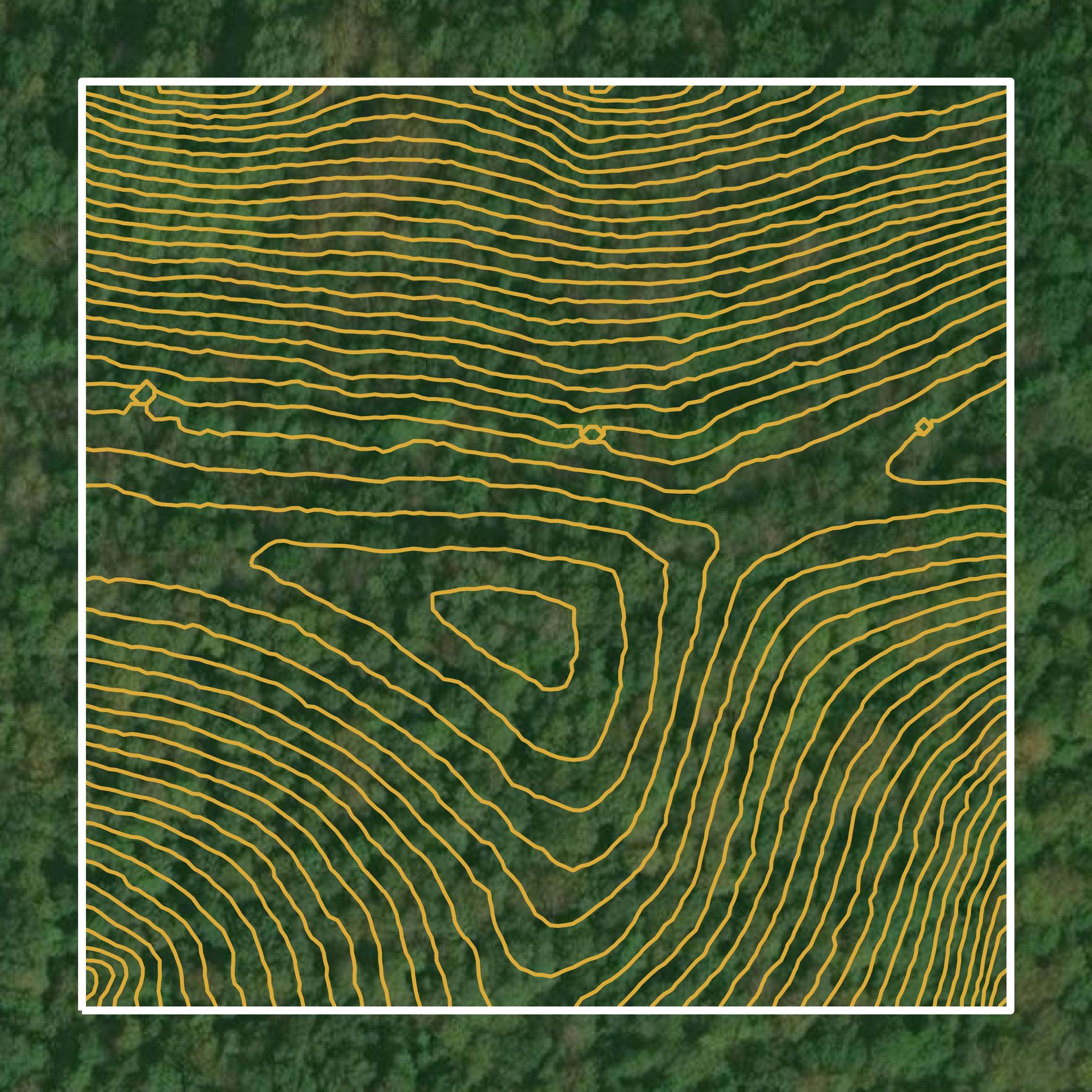 This image shows a contour map in Richland County created using GIS data in Equator.