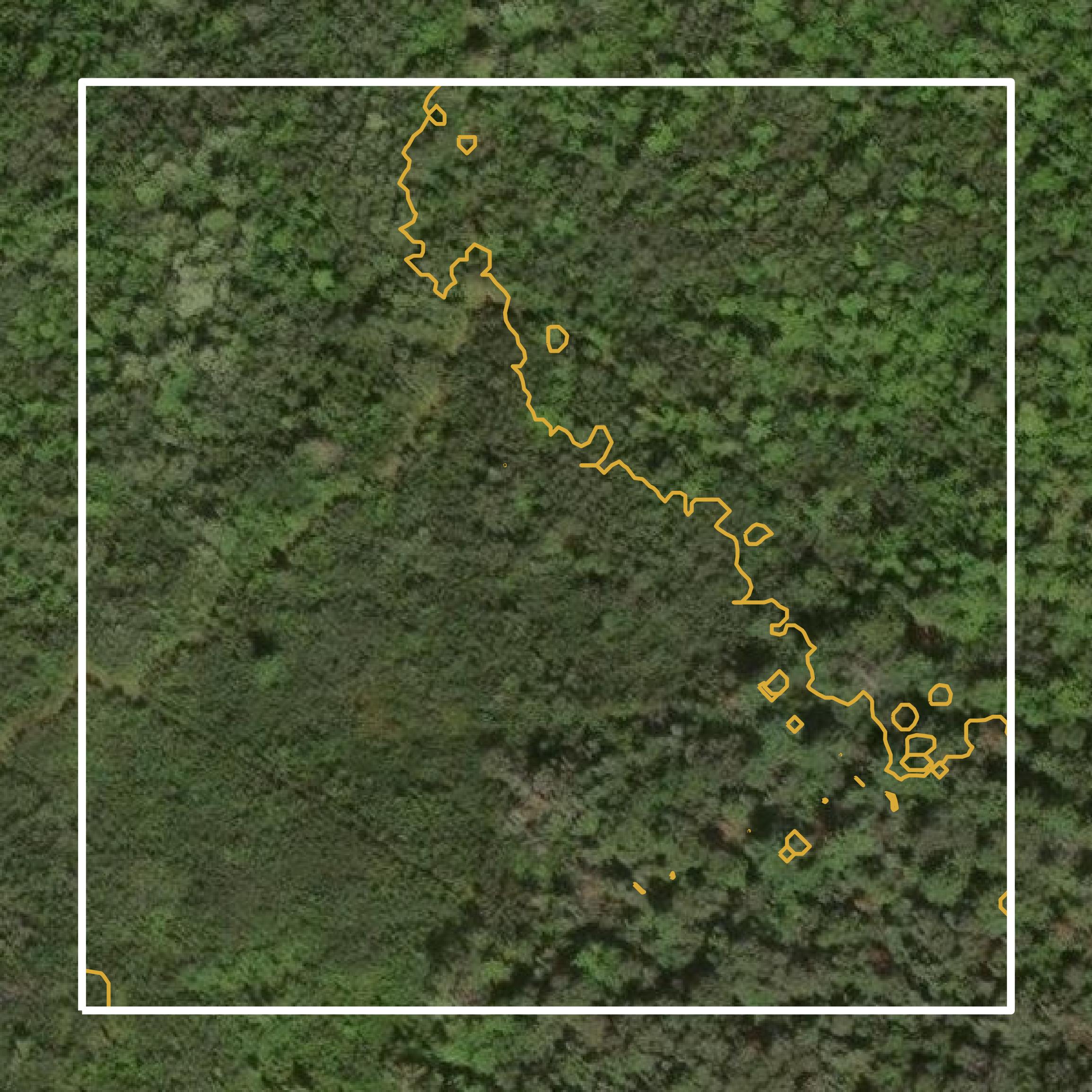 This image shows a contour map in Rusk County created using GIS data in Equator.
