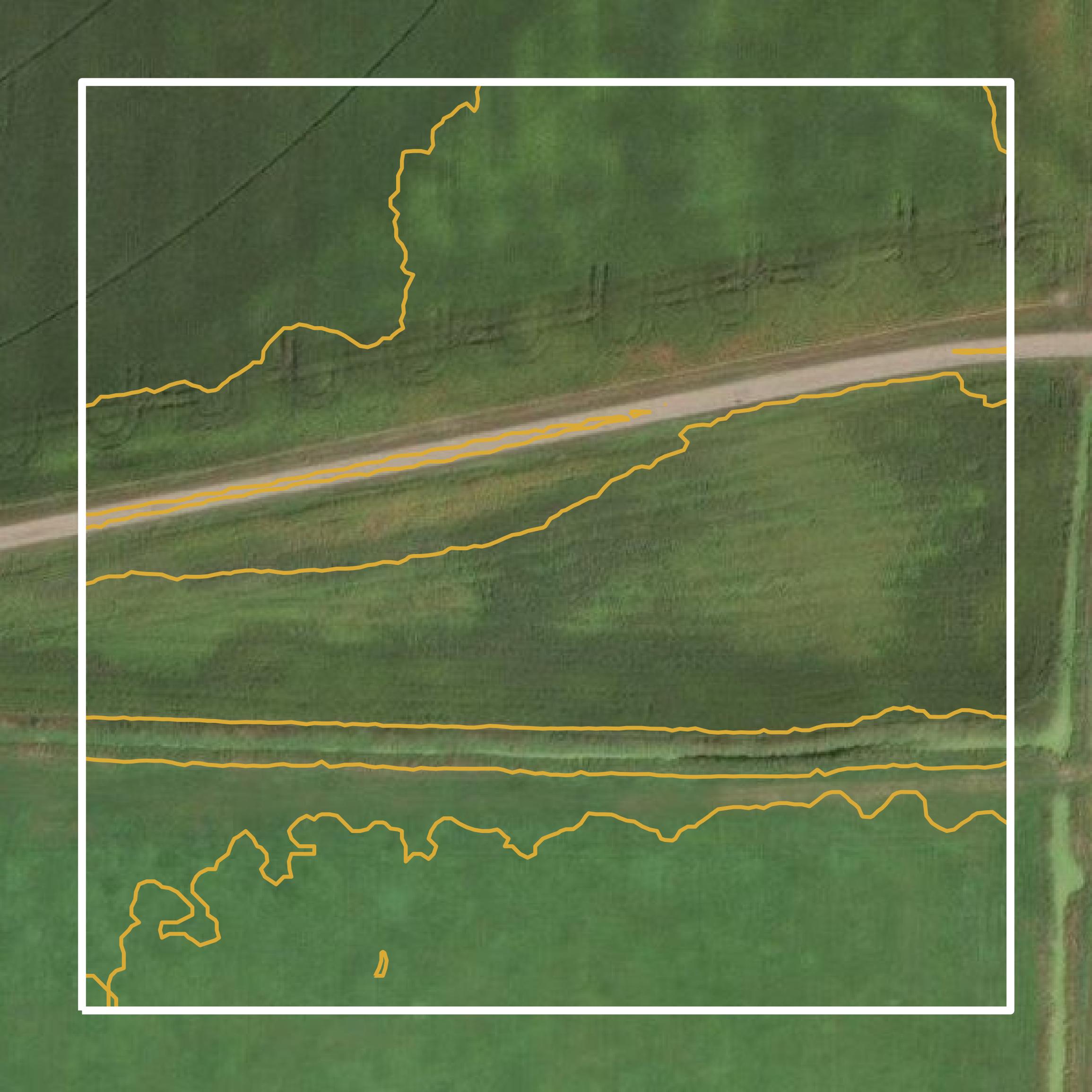 This image shows a contour map in Sauk County created using GIS data in Equator.