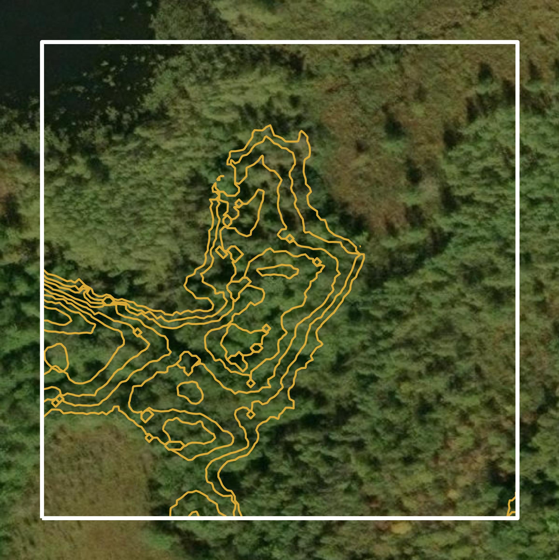 This image shows a contour map in Sawyer County created using GIS data in Equator.