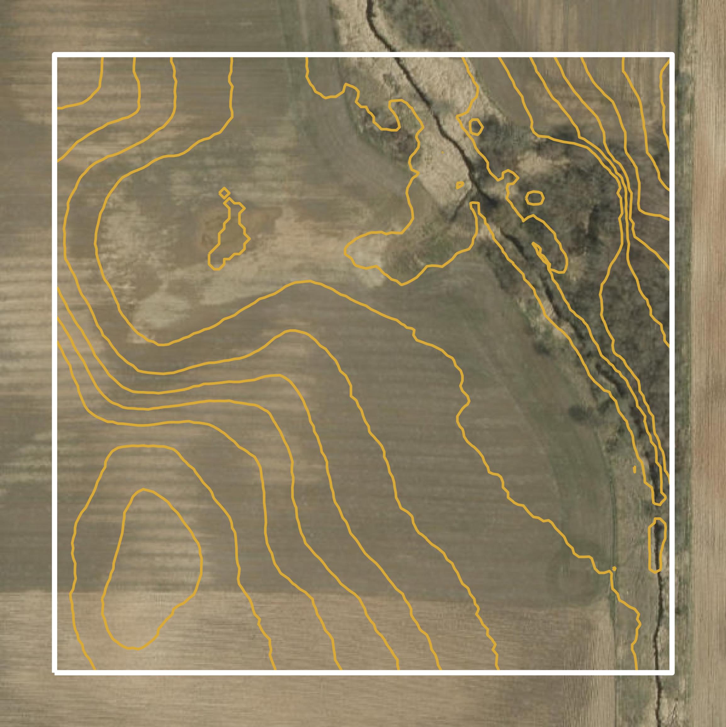 This image shows a contour map in Sheboygan County created using GIS data in Equator.