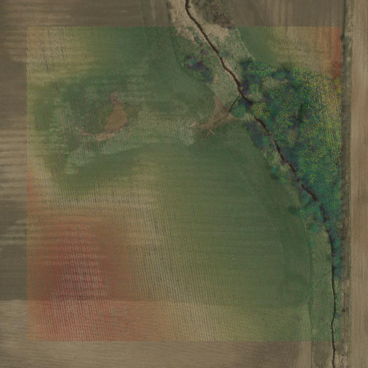 This image shows a LiDAR point cloud in Sheboygan County created using GIS data in Equator.