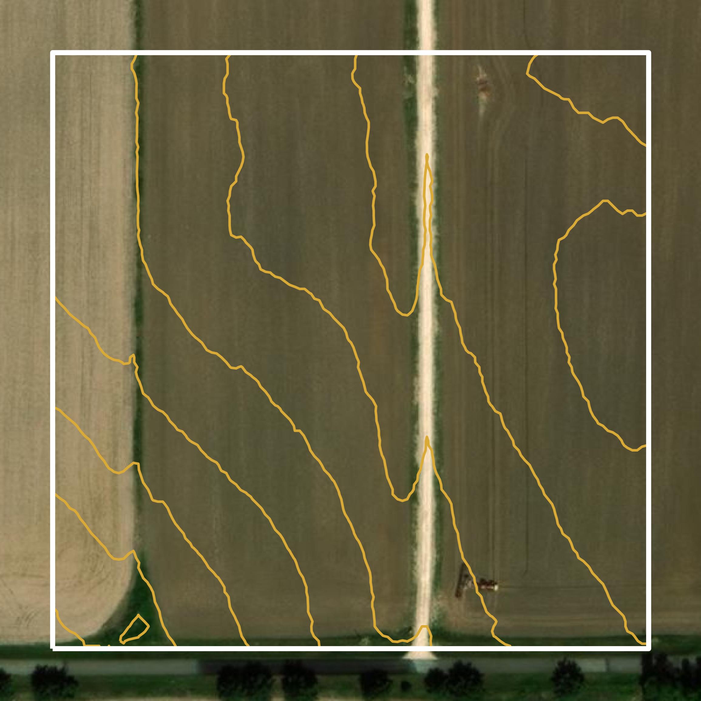 This image shows a contour map in St. Croix County created using GIS data in Equator.