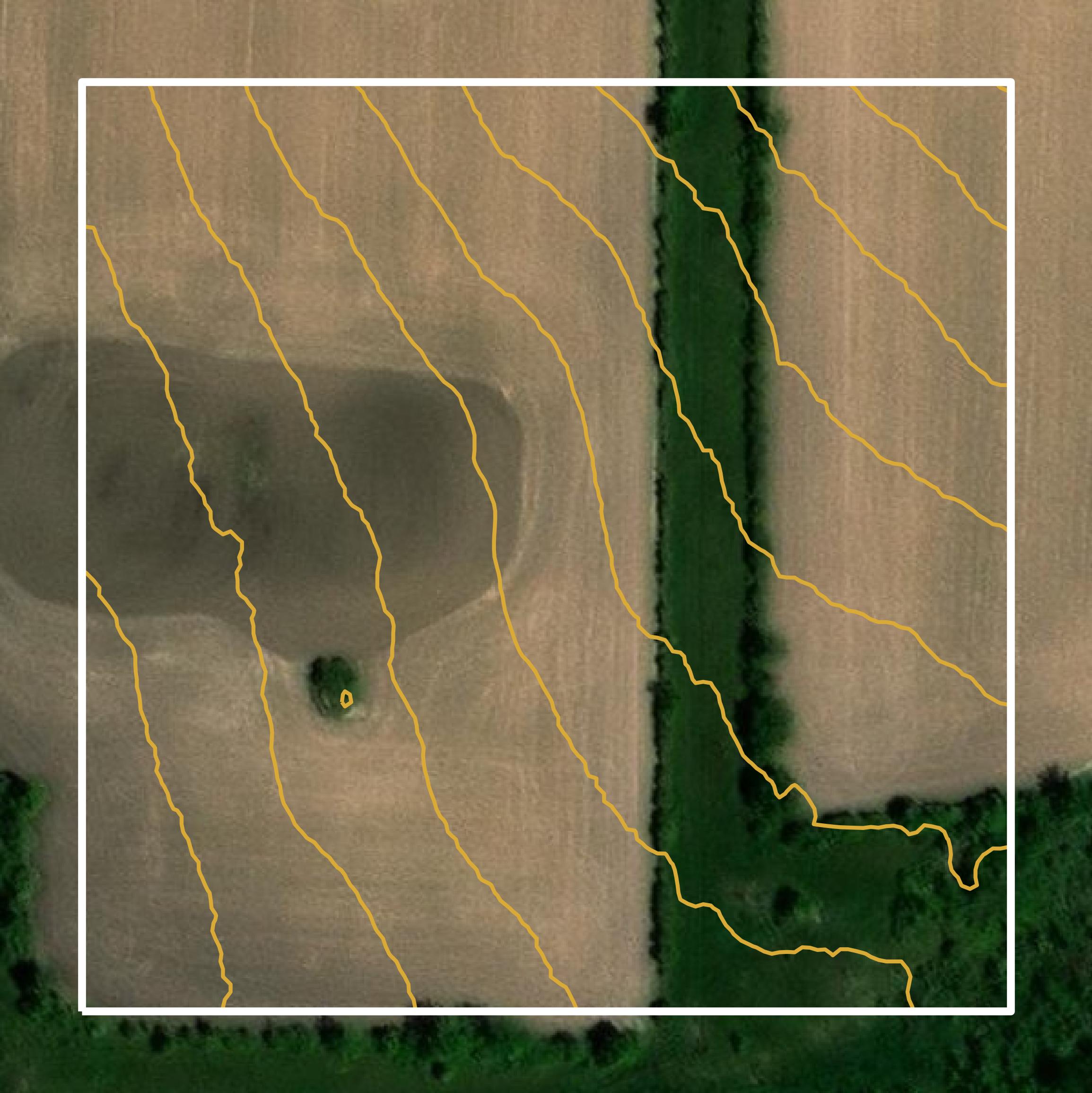 This image shows a contour map in St. Croix County created using GIS data in Equator.