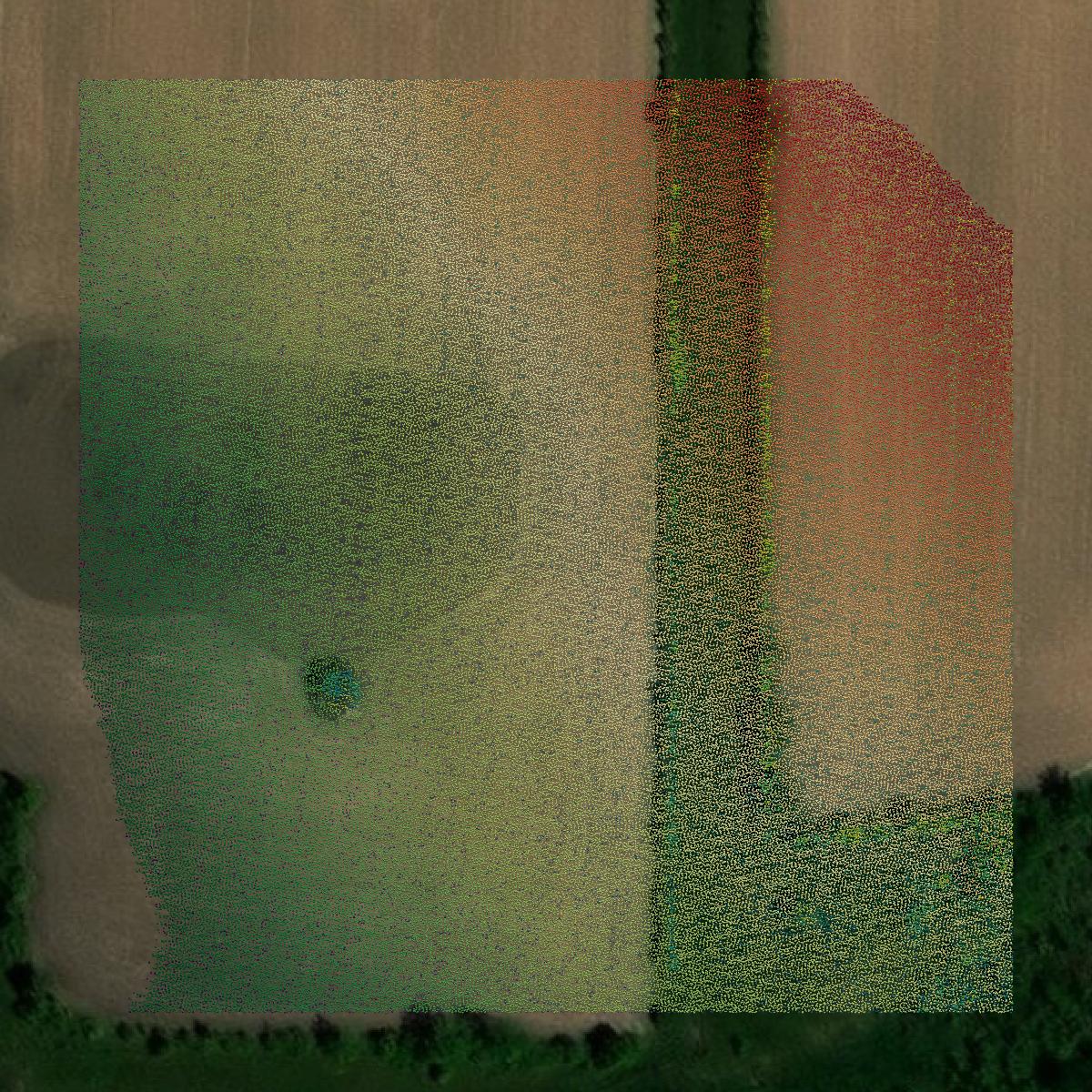 This image shows a LiDAR point cloud in St. Croix County created using GIS data in Equator.