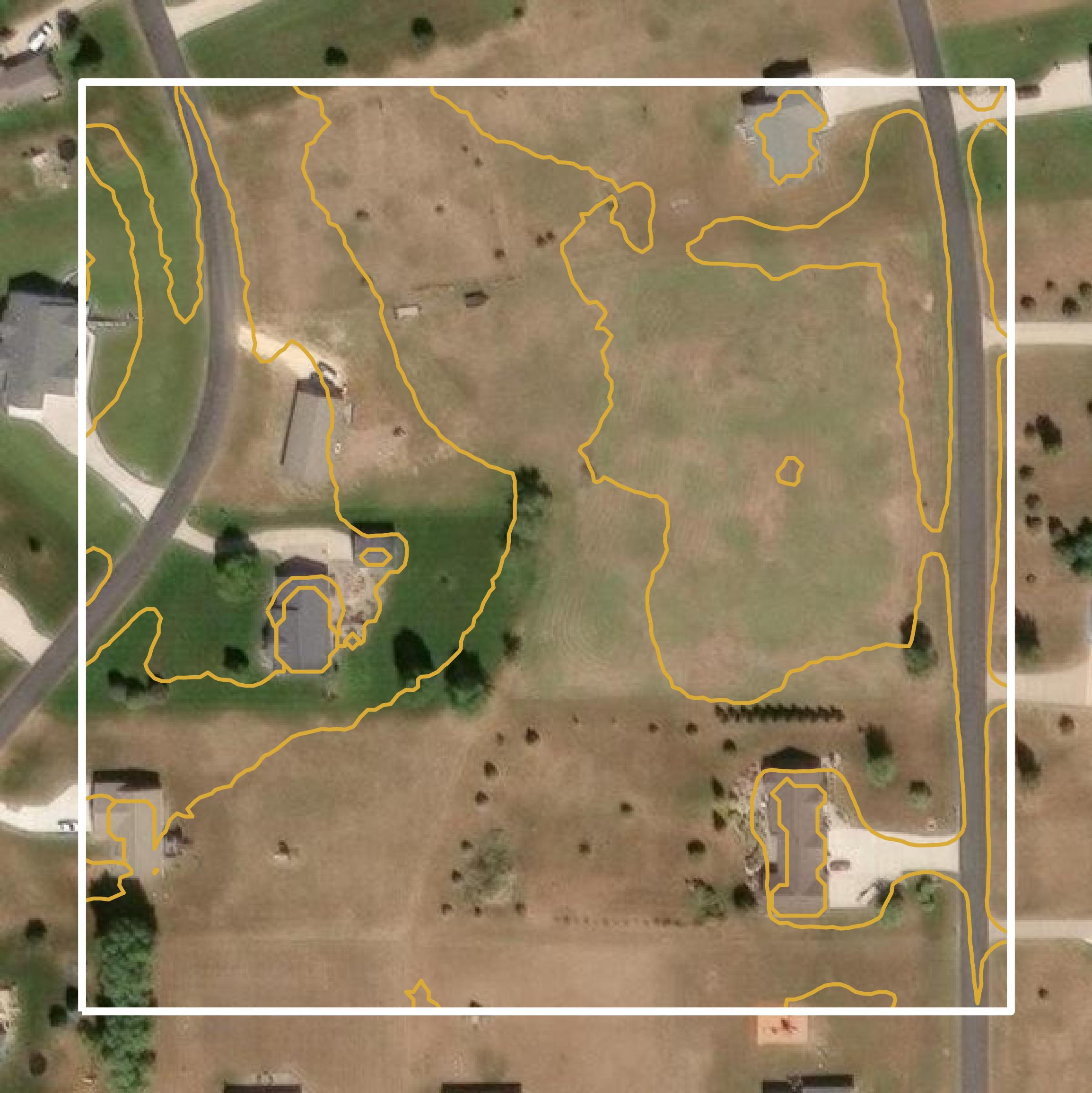 This image shows a contour map in Trempealeau County created using GIS data in Equator.