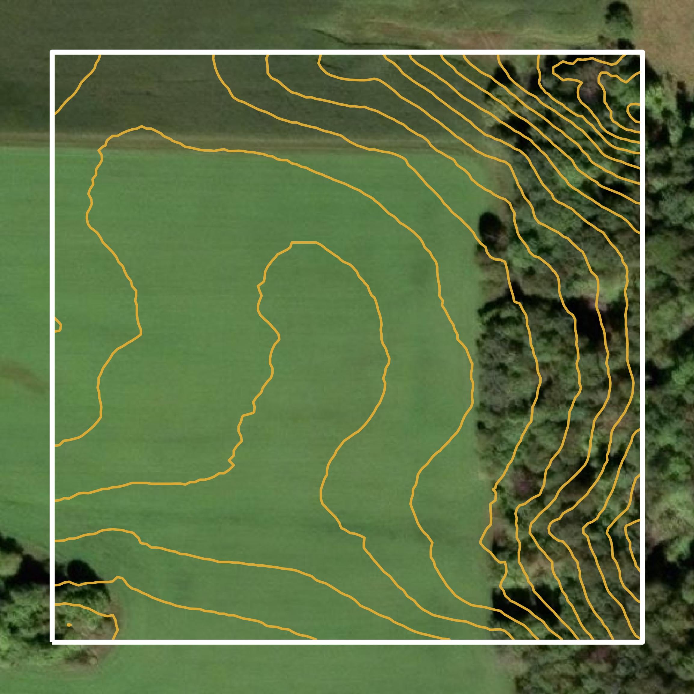 This image shows a contour map in Vernon County created using GIS data in Equator.
