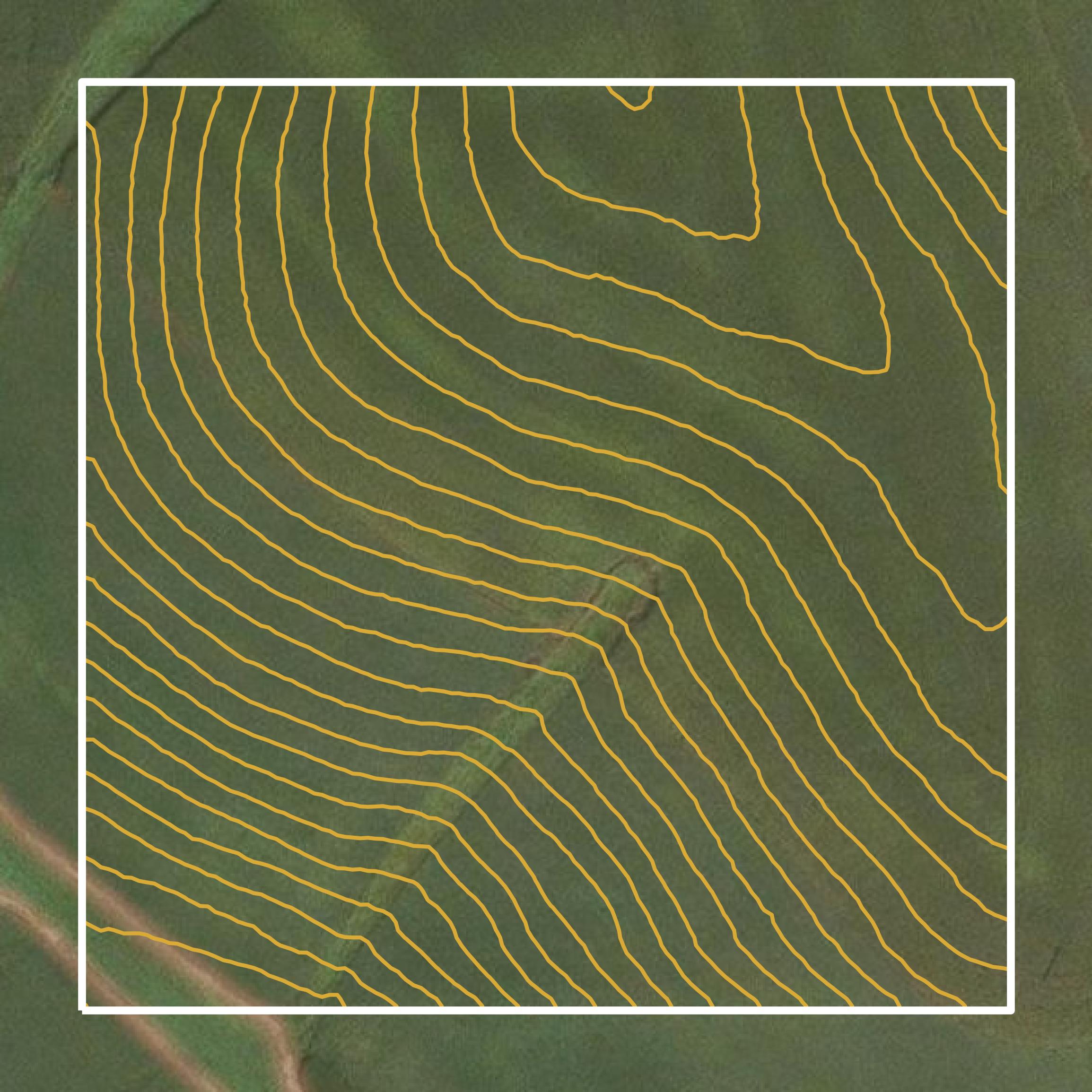 This image shows a contour map in Vernon County created using GIS data in Equator.
