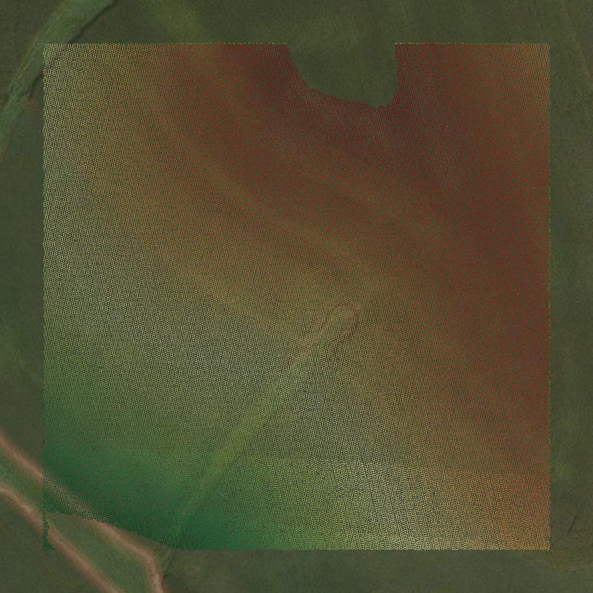 This image shows a LiDAR point cloud in Vernon County created using GIS data in Equator.