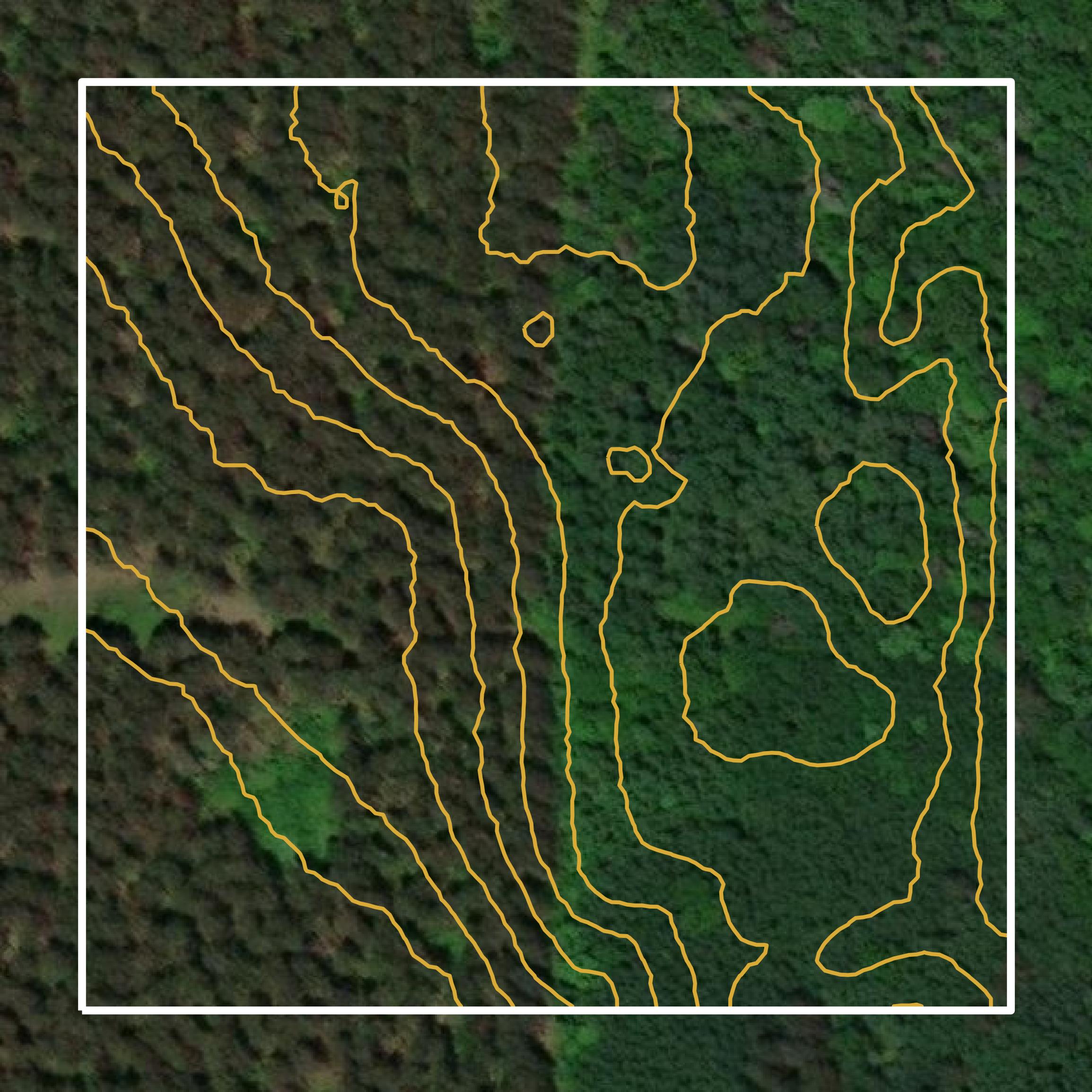 This image shows a contour map in Washburn County created using GIS data in Equator.