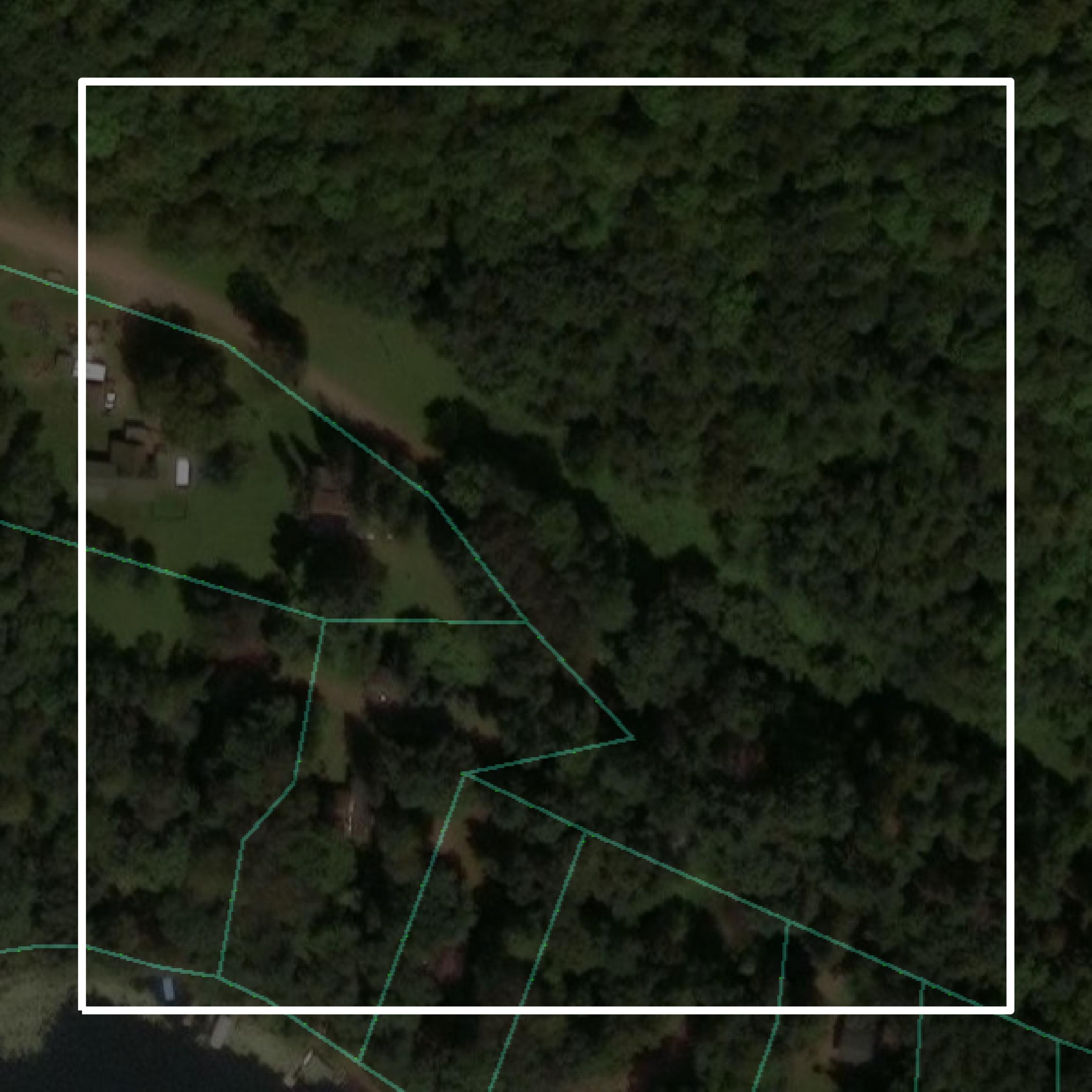 This image shows parcel and building data in Washburn County created using GIS data in Equator.