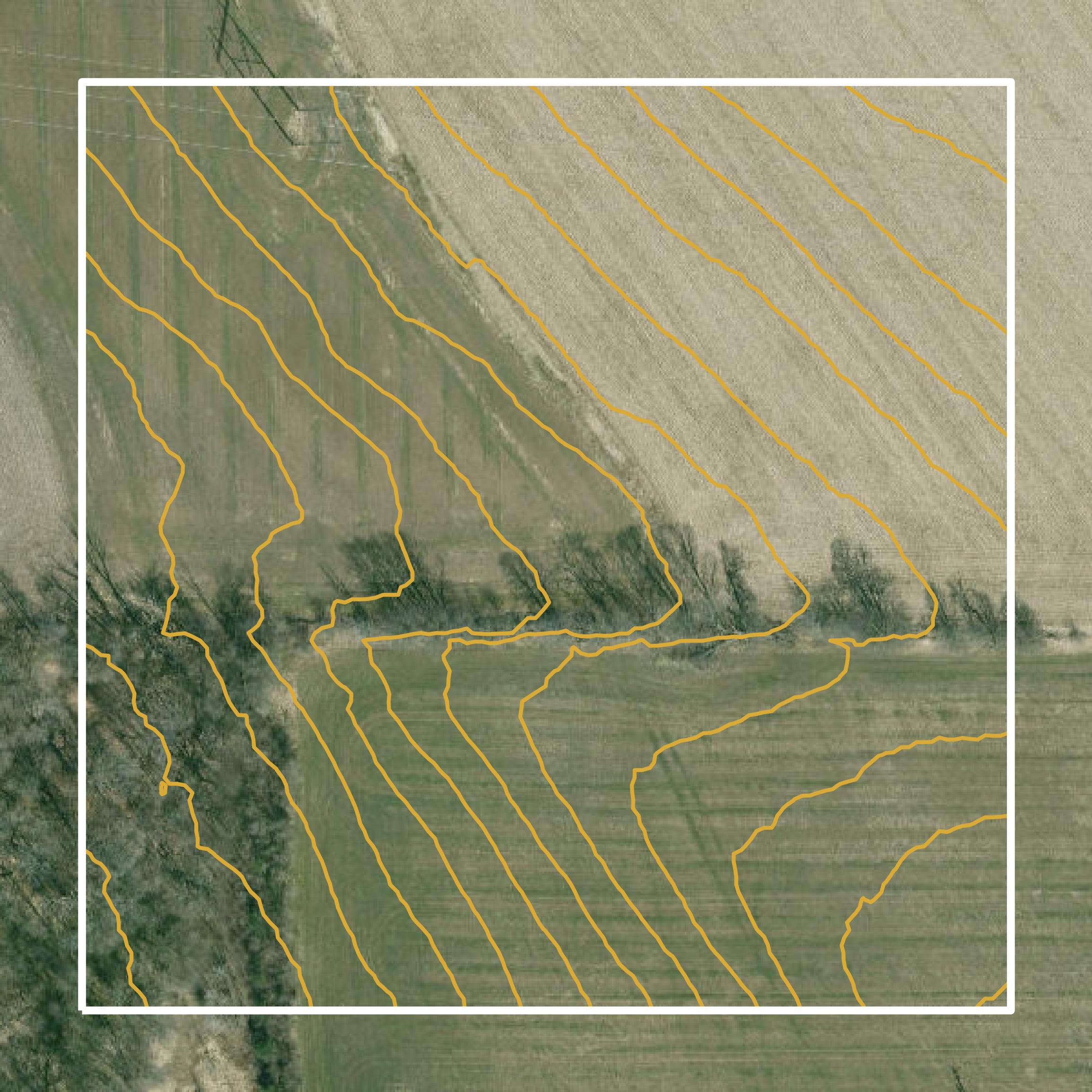 This image shows a contour map in Washington County created using GIS data in Equator.
