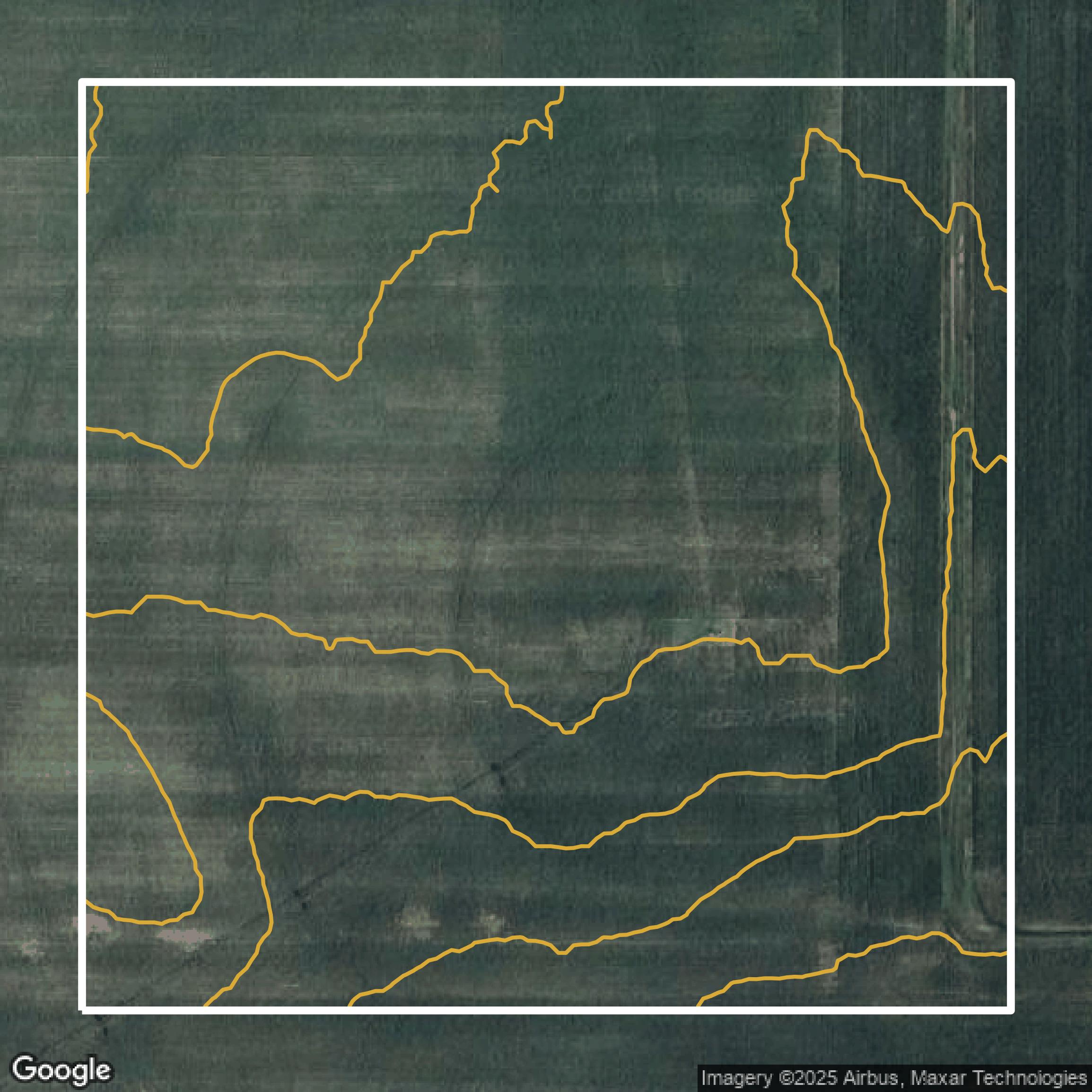 This image shows a contour map in Waukesha County created using GIS data in Equator.