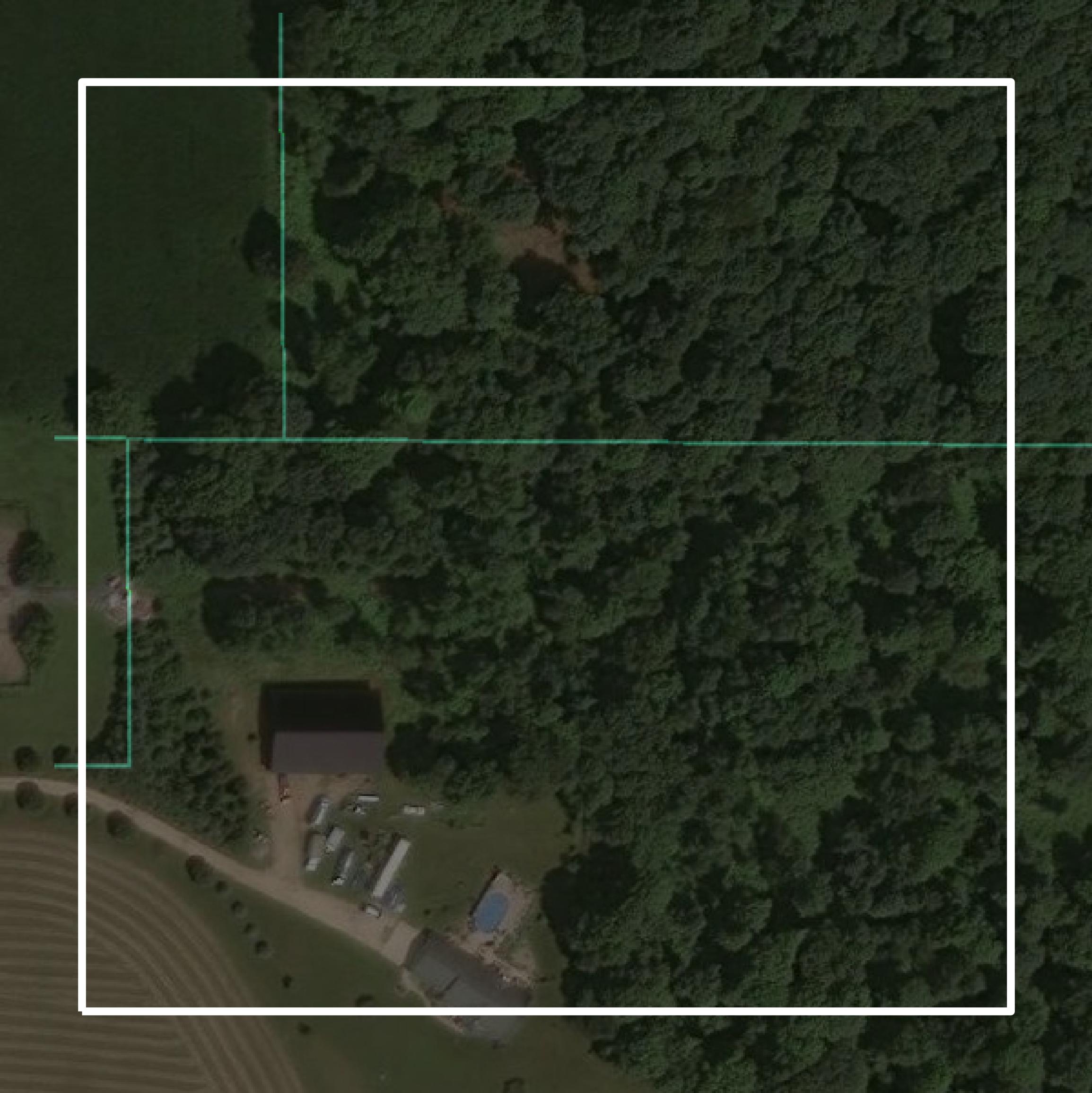 This image shows parcel and building data in Waupaca County created using GIS data in Equator.