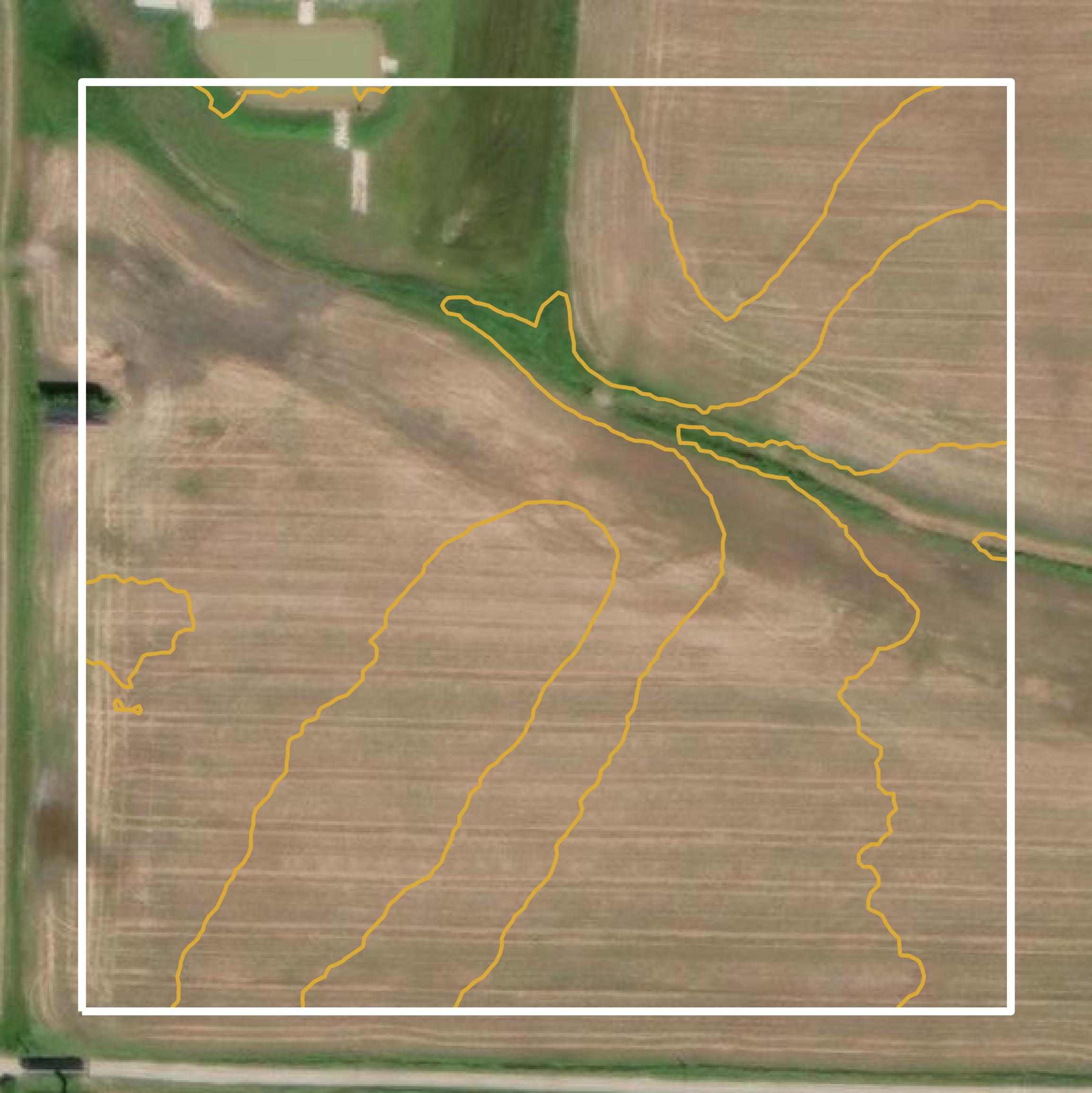 This image shows a contour map in Winnebago County created using GIS data in Equator.