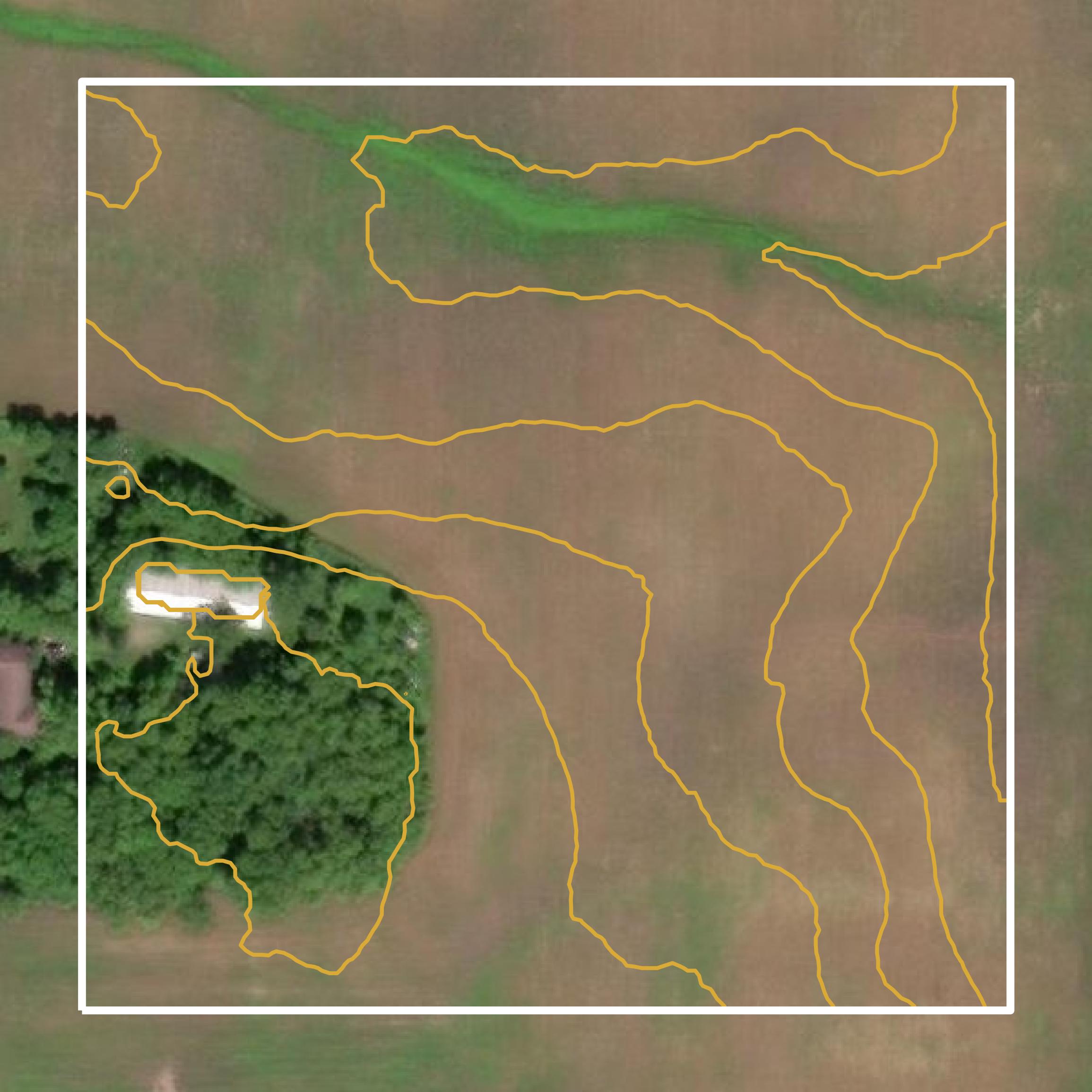 This image shows a contour map in Winnebago County created using GIS data in Equator.