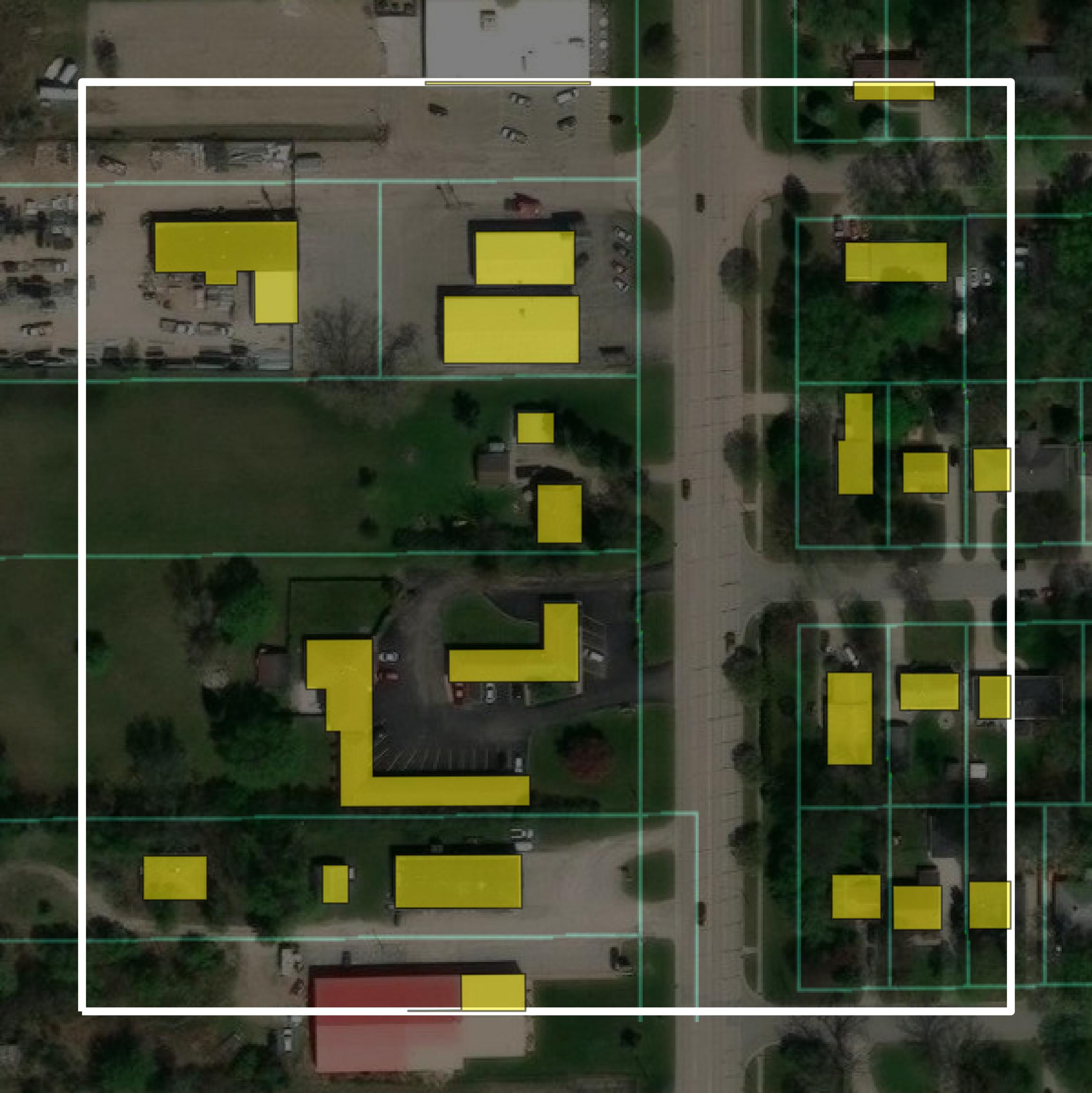 This image shows parcel and building data in Winnebago County created using GIS data in Equator.