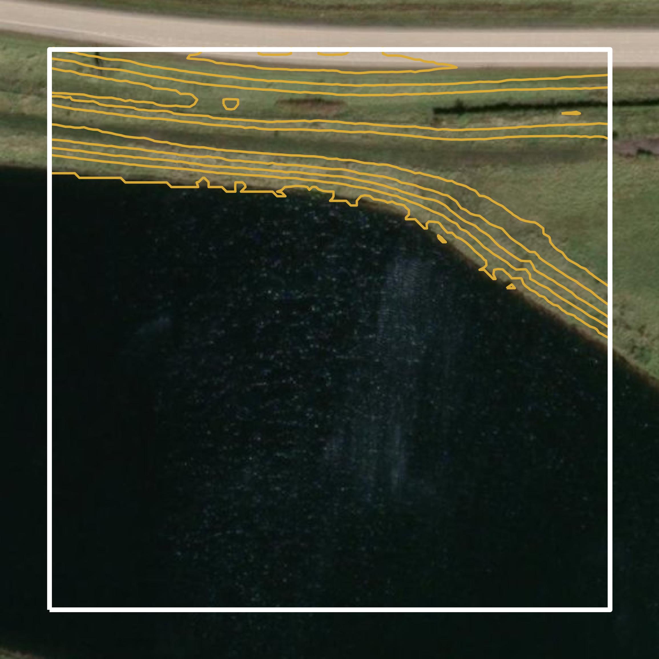 This image shows a contour map in Wood County created using GIS data in Equator.