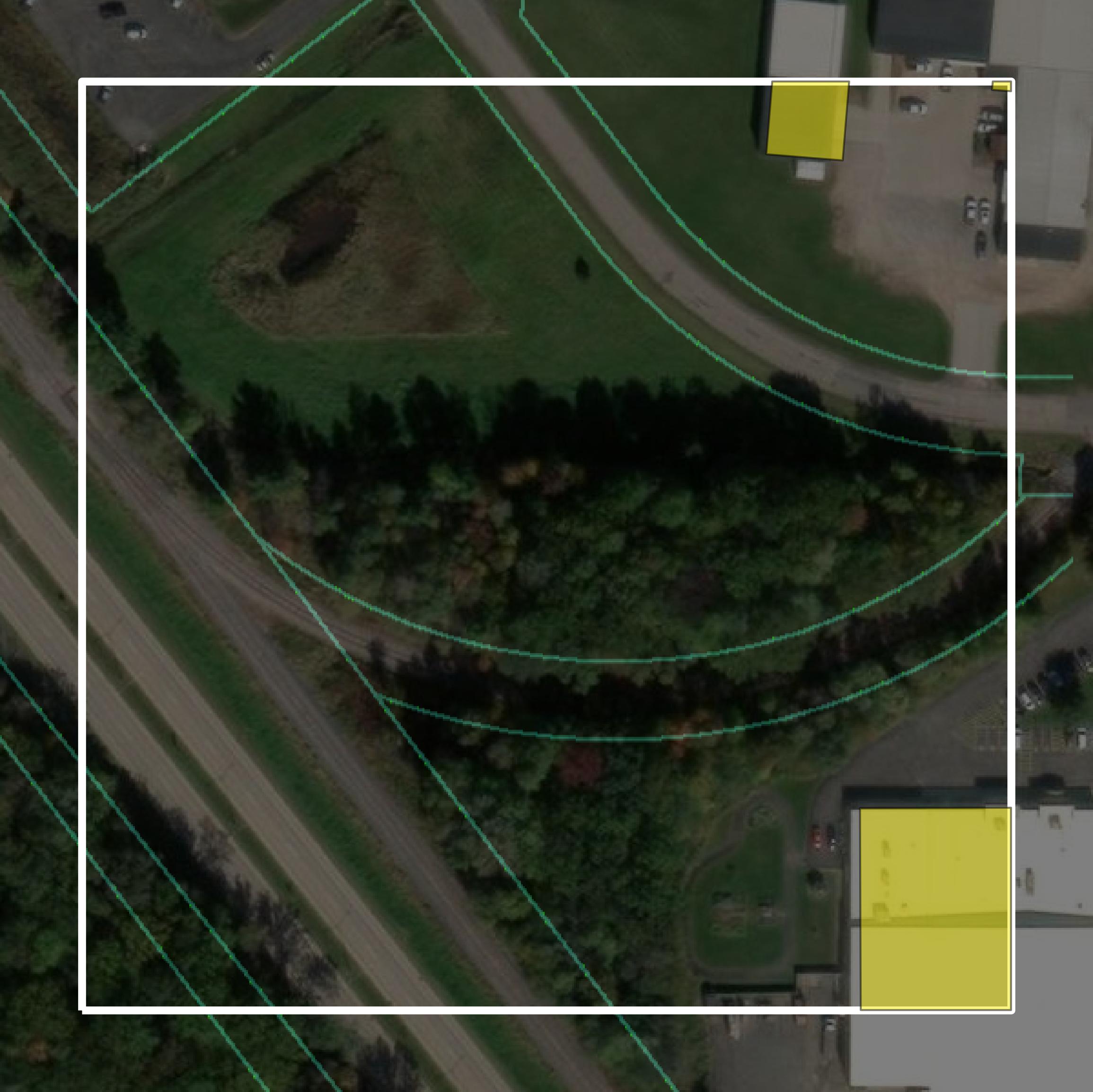 This image shows parcel and building data in Wood County created using GIS data in Equator.
