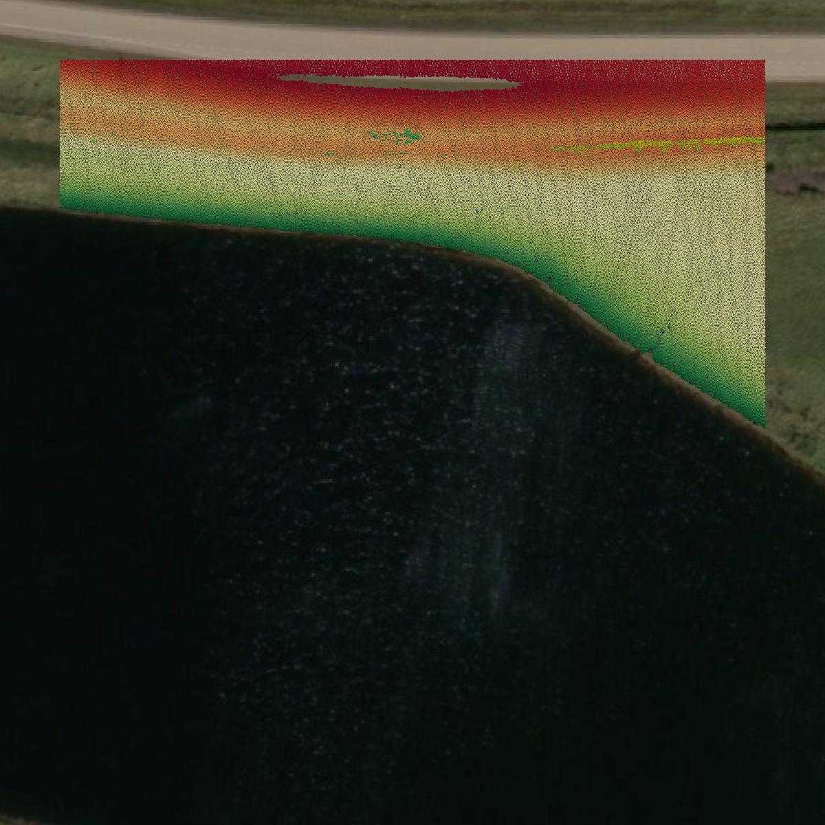 This image shows a LiDAR point cloud in Wood County created using GIS data in Equator.