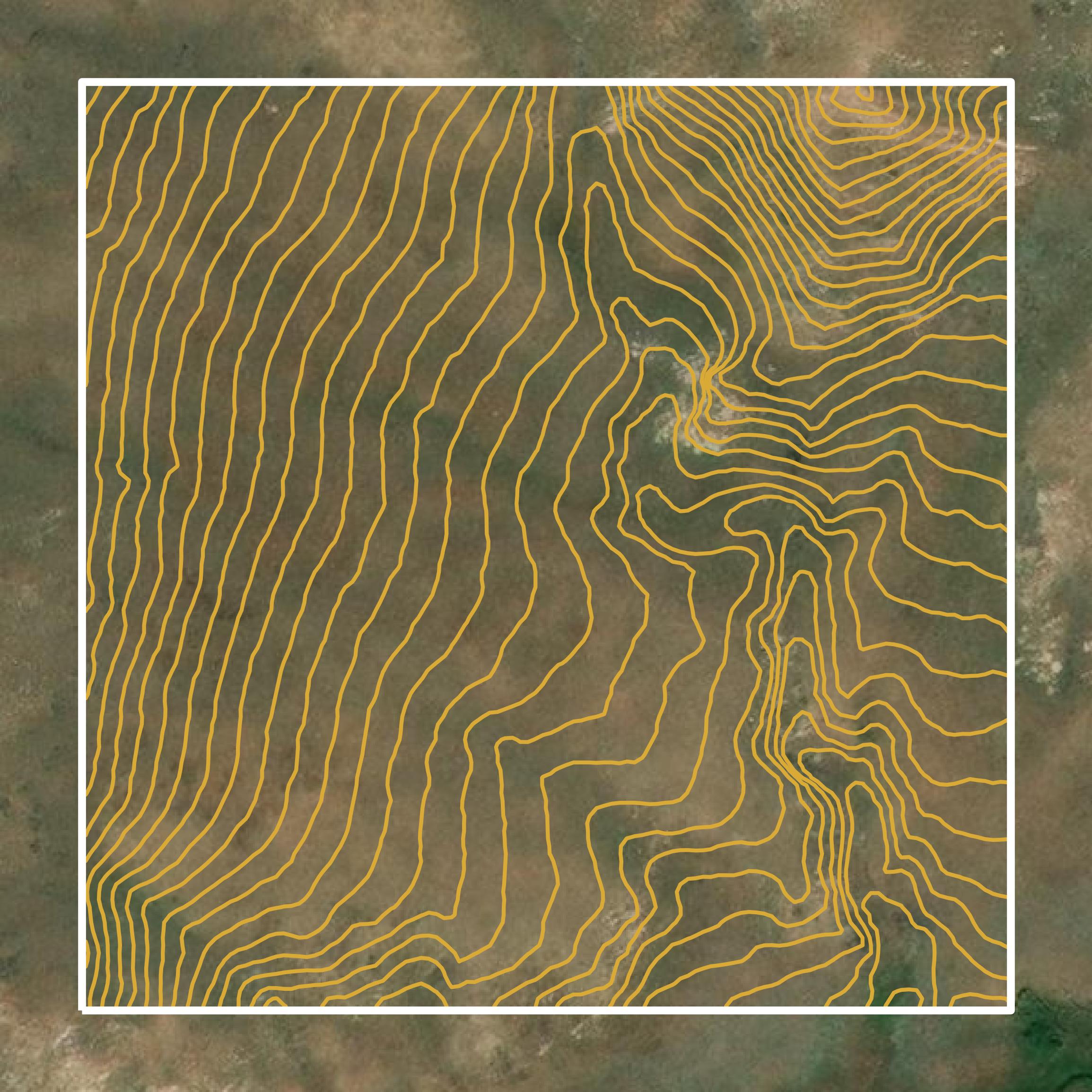 This image shows a contour map in Albany County created using GIS data in Equator.