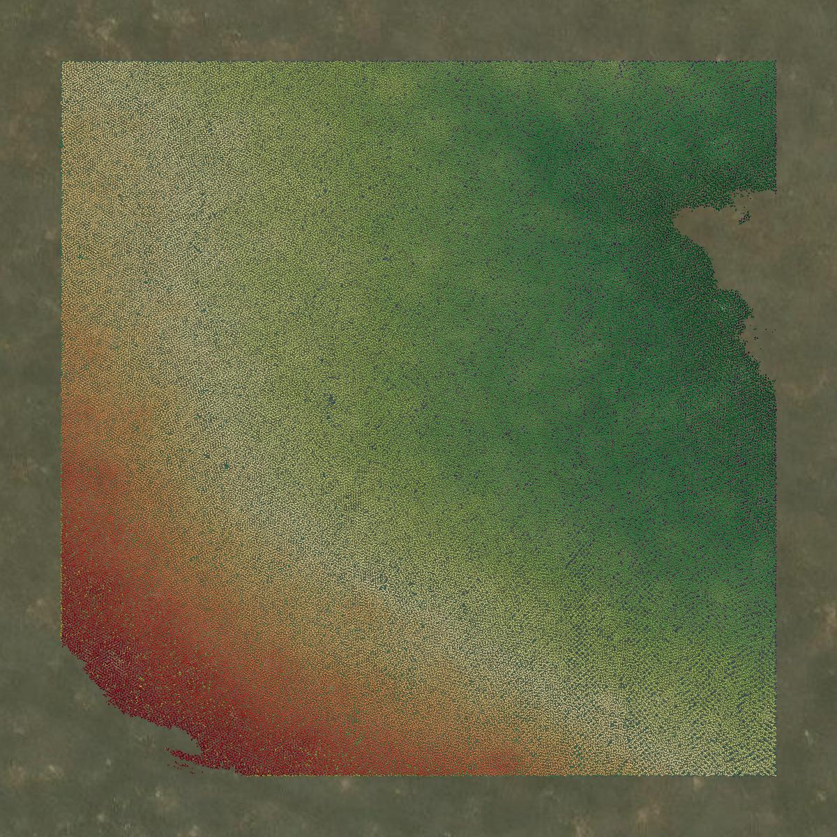 This image shows a LiDAR point cloud in Albany County created using GIS data in Equator.