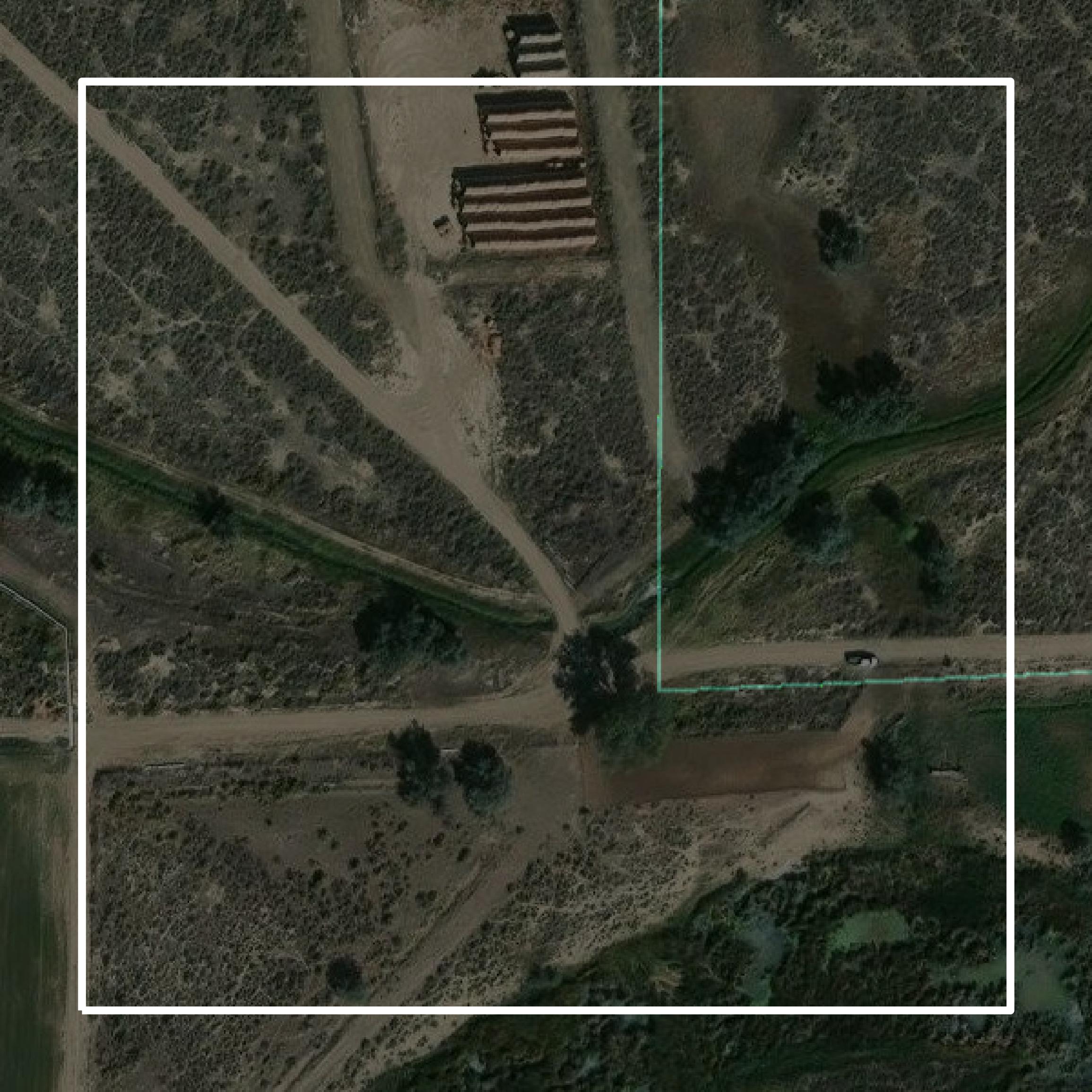 This image shows parcel and building data in Big Horn County created using GIS data in Equator.